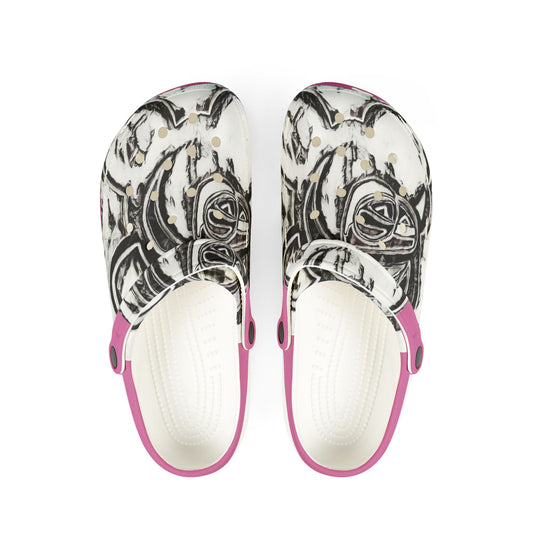 "It's All Love" Varsity Pink Clogs