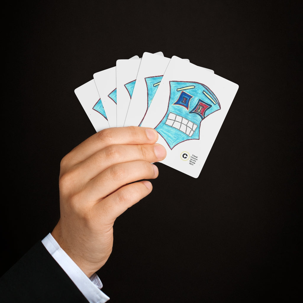 Trippy Blue Custom Poker Cards