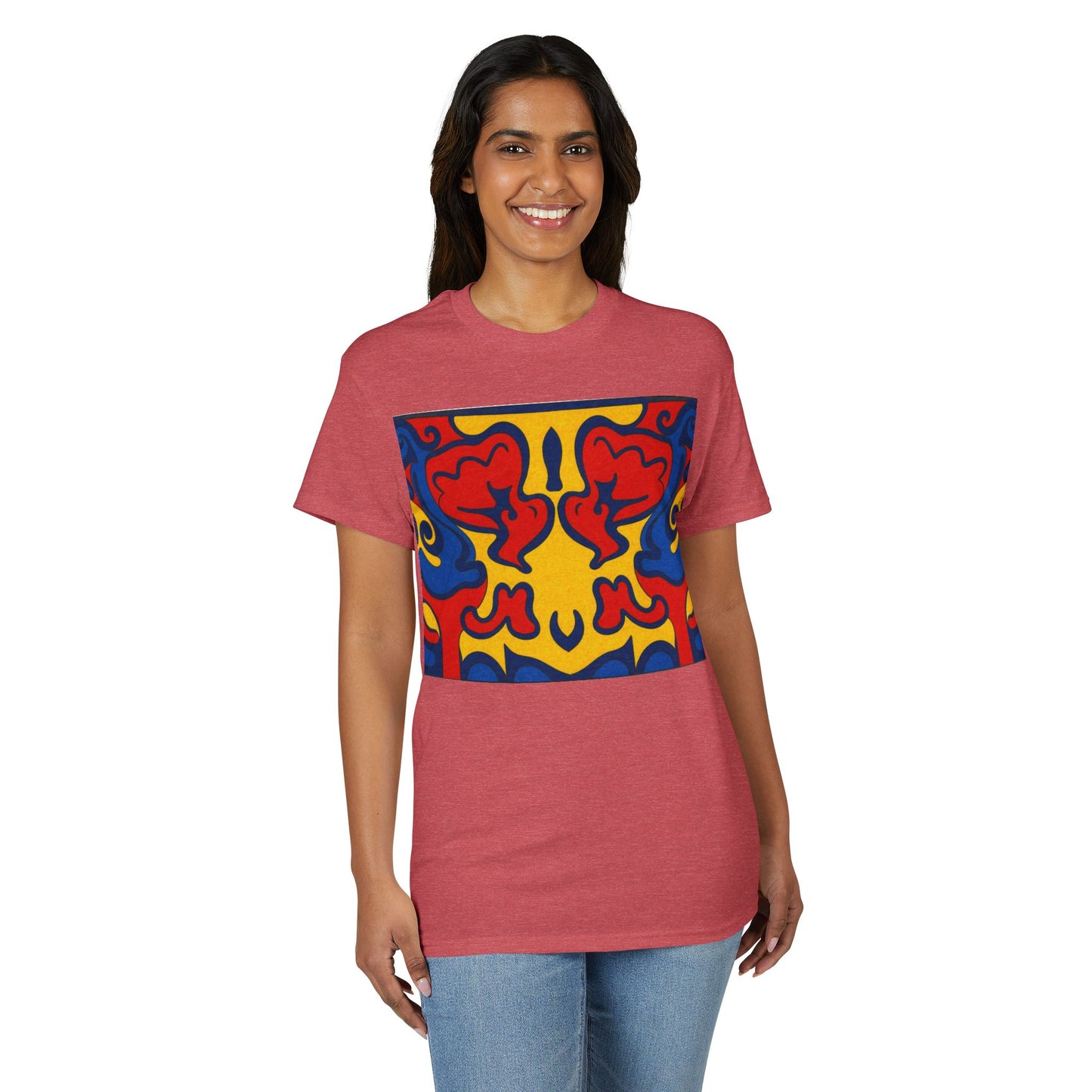 "Lighter Lines, Deeper Color." Pattern Rorschach Dragon T-Shirt
