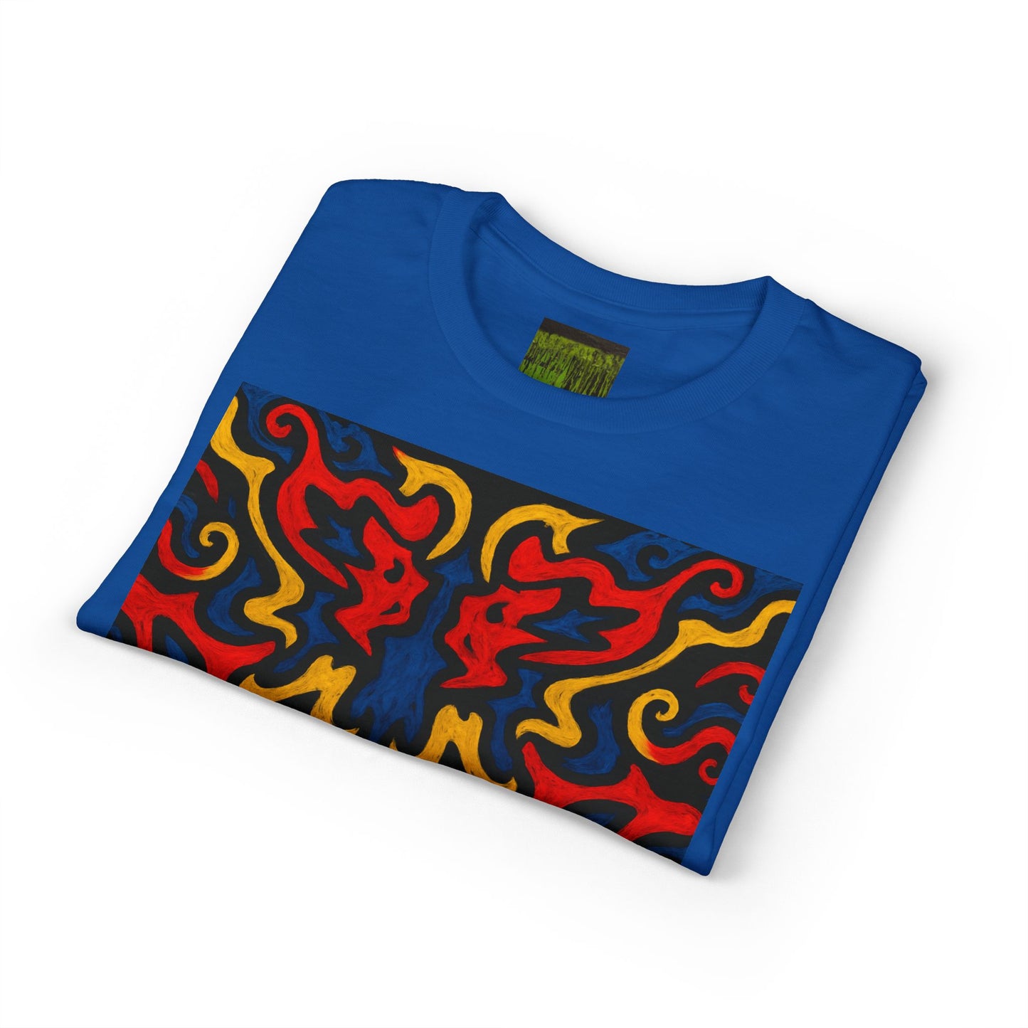 Abstract Flame Pattern Rorschach Dragon T-Shirt