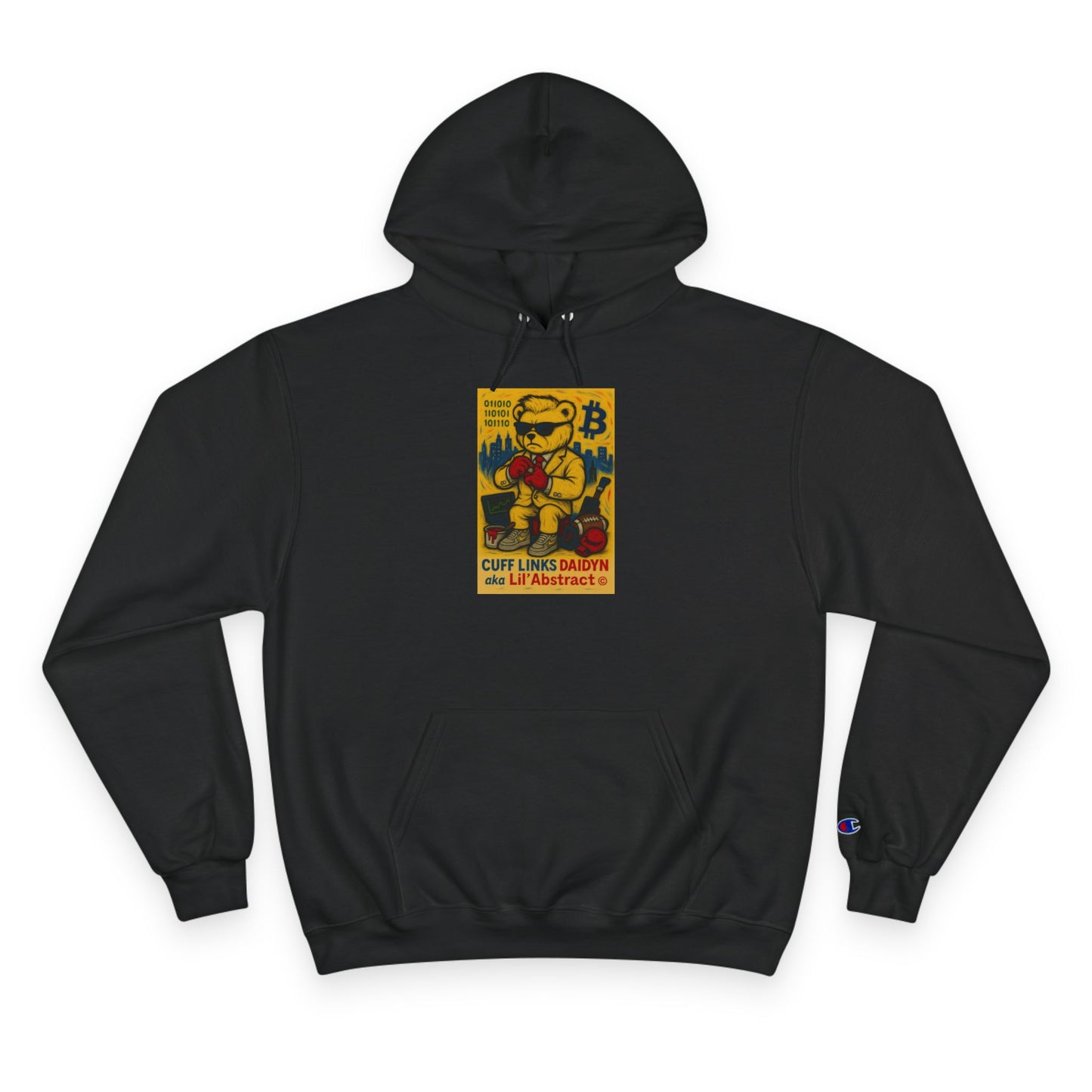 "Stacks the Bear." Urban Champion Hoodie | Retro Graphic Fashion for Casual Wear, Street Style, Gift for Him/Her, Cozy Style Statement