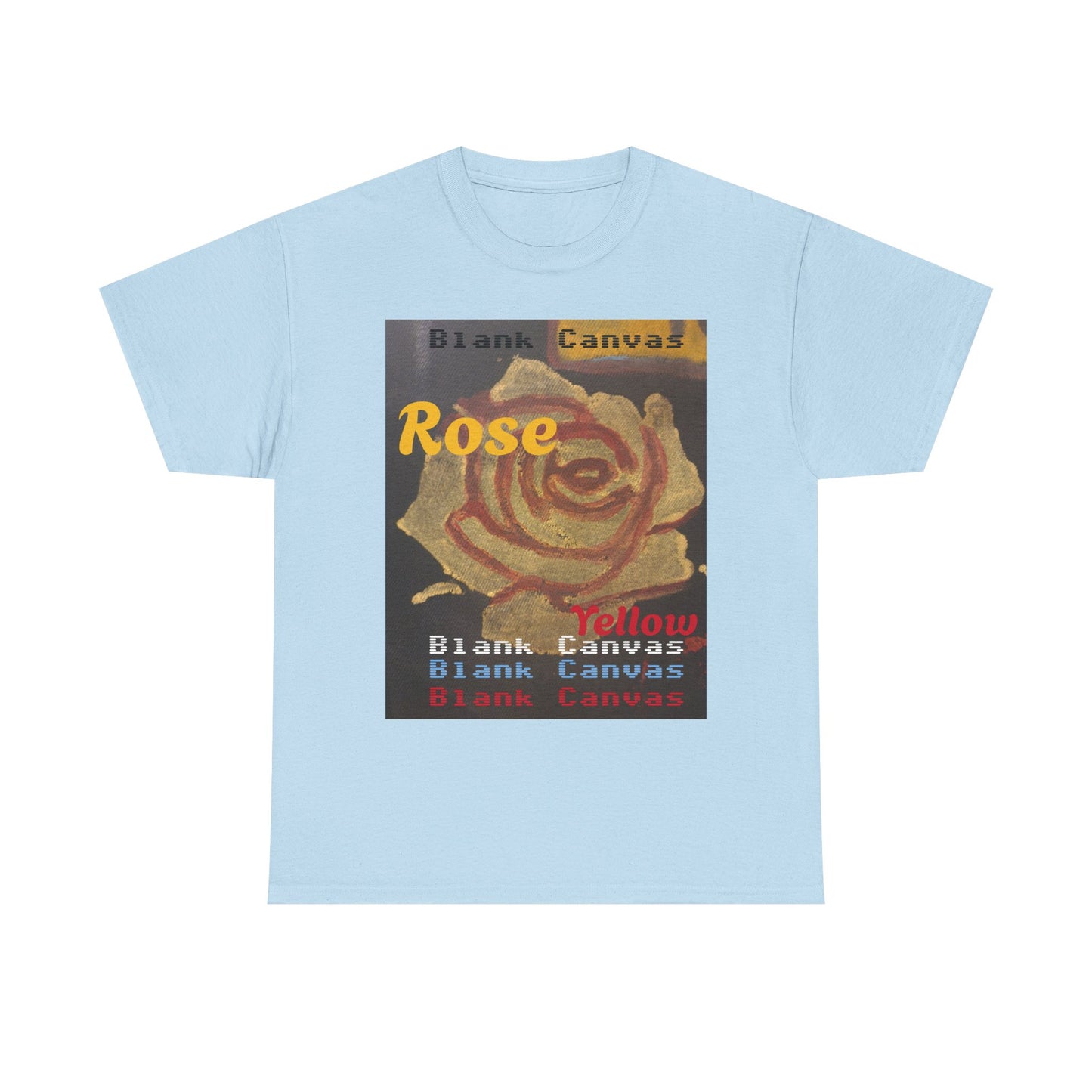 Rose Yellow Graphic Tee — Blank Canvas 'Rose' Design