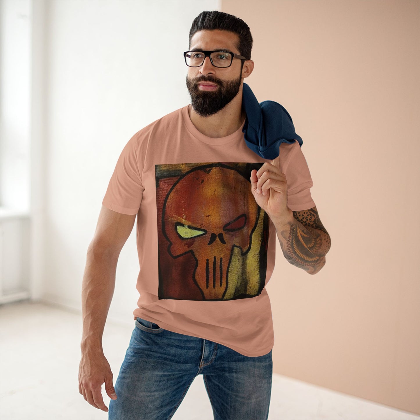 Rose Skull Street Art Graphic Tee — Grunge Graffiti Skull T-Shirt