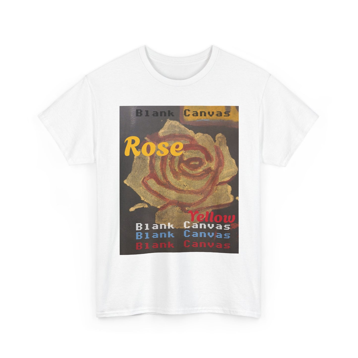Rose Yellow Graphic Tee — Blank Canvas 'Rose' Design
