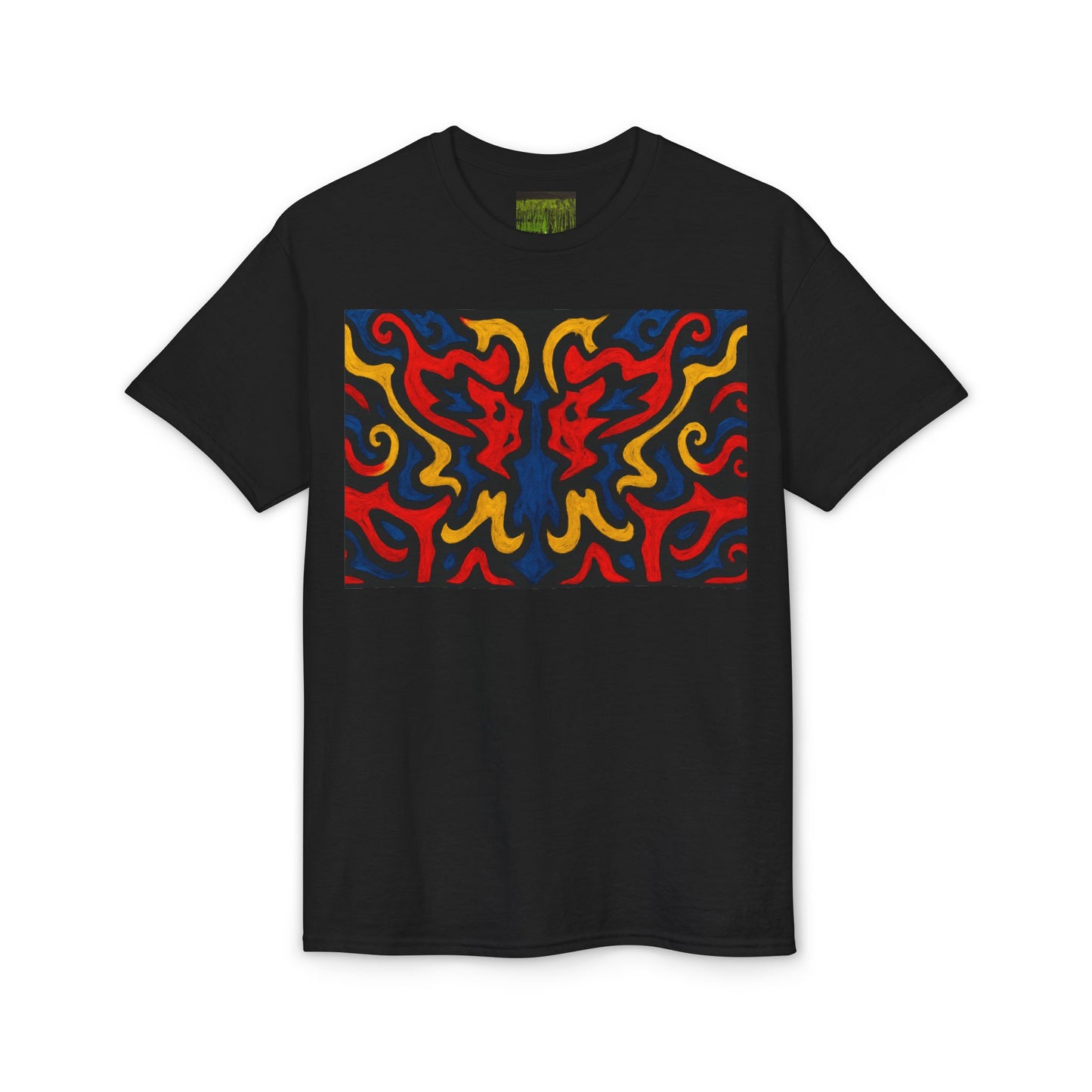 Abstract Flame Pattern Rorschach Dragon T-Shirt