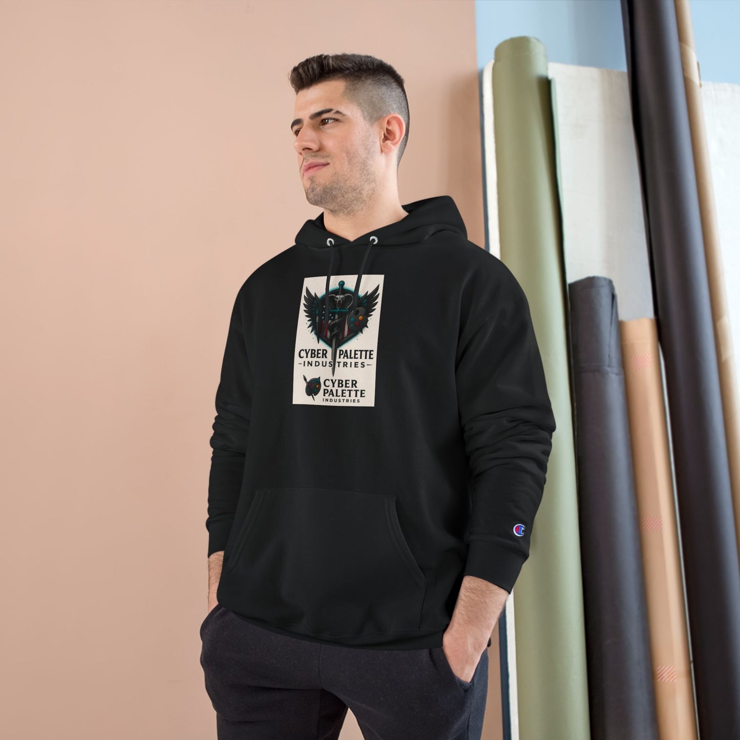 Cyber Palette Hoodie - Urban Streetwear, Designer Sweatshirt, Graphic Apparel, Gifts for Artists, Cozy Casual Fashion