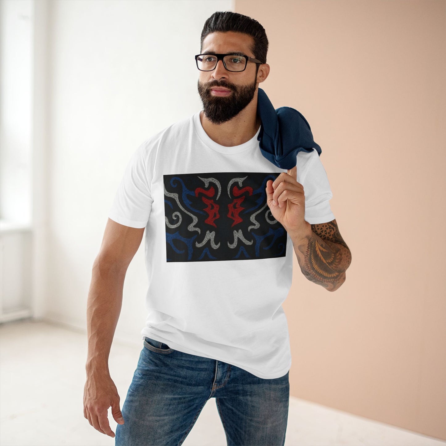 Red, White, Black, & Blue Rorschach DragonT-Shirt