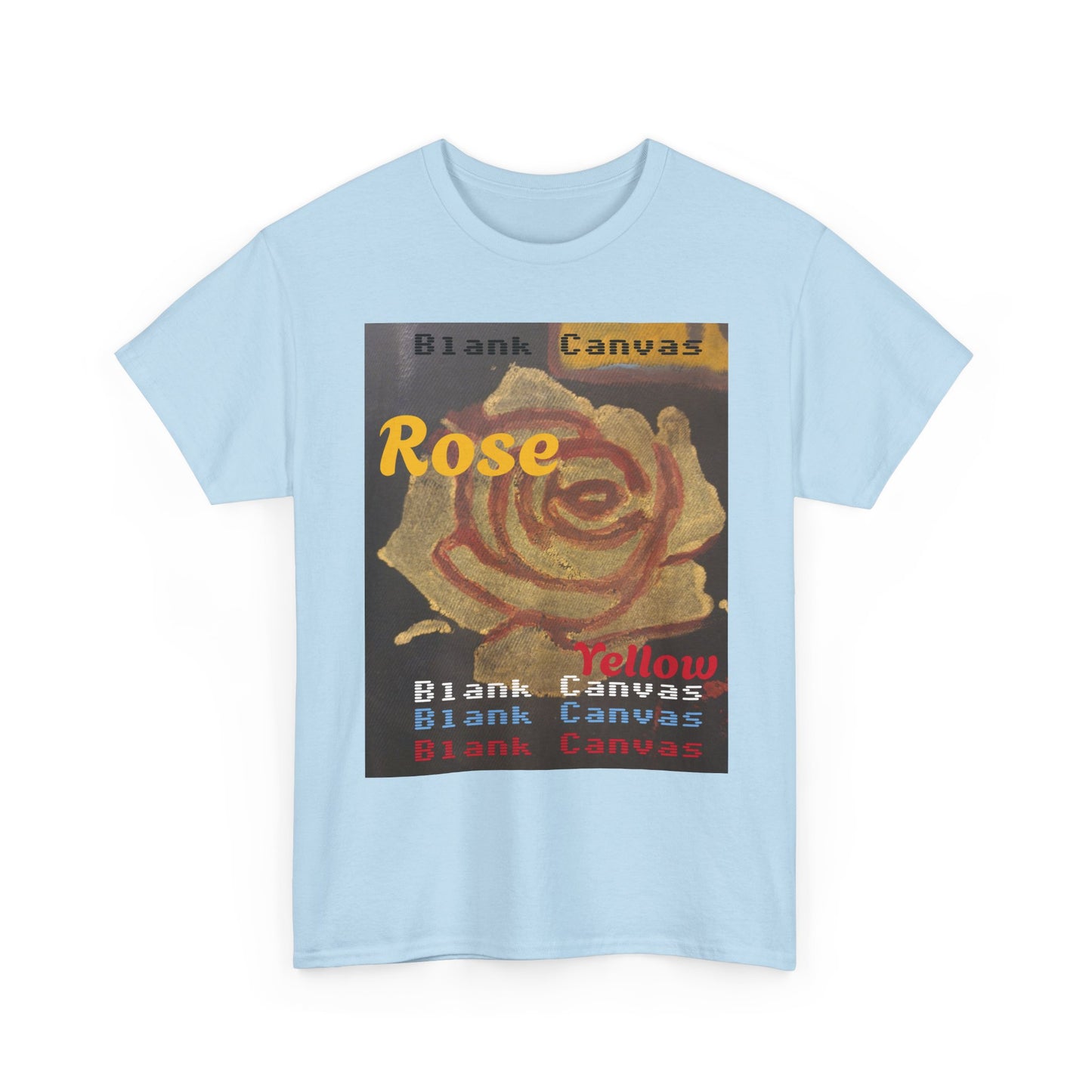 Rose Yellow Graphic Tee — Blank Canvas 'Rose' Design