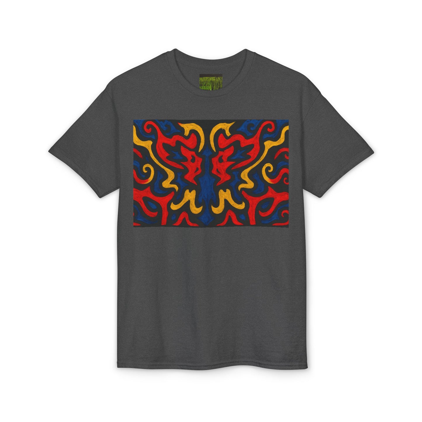 Abstract Flame Pattern Rorschach Dragon T-Shirt