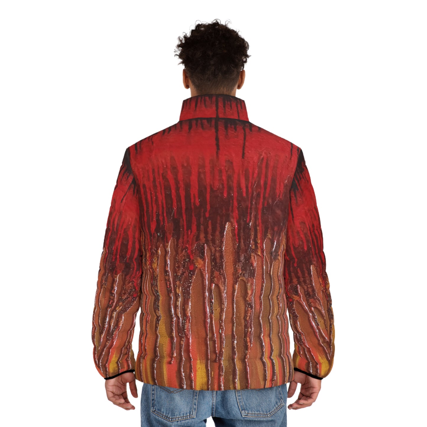 Abstract Reigns Magma: Puffer Jacket (Unisex)