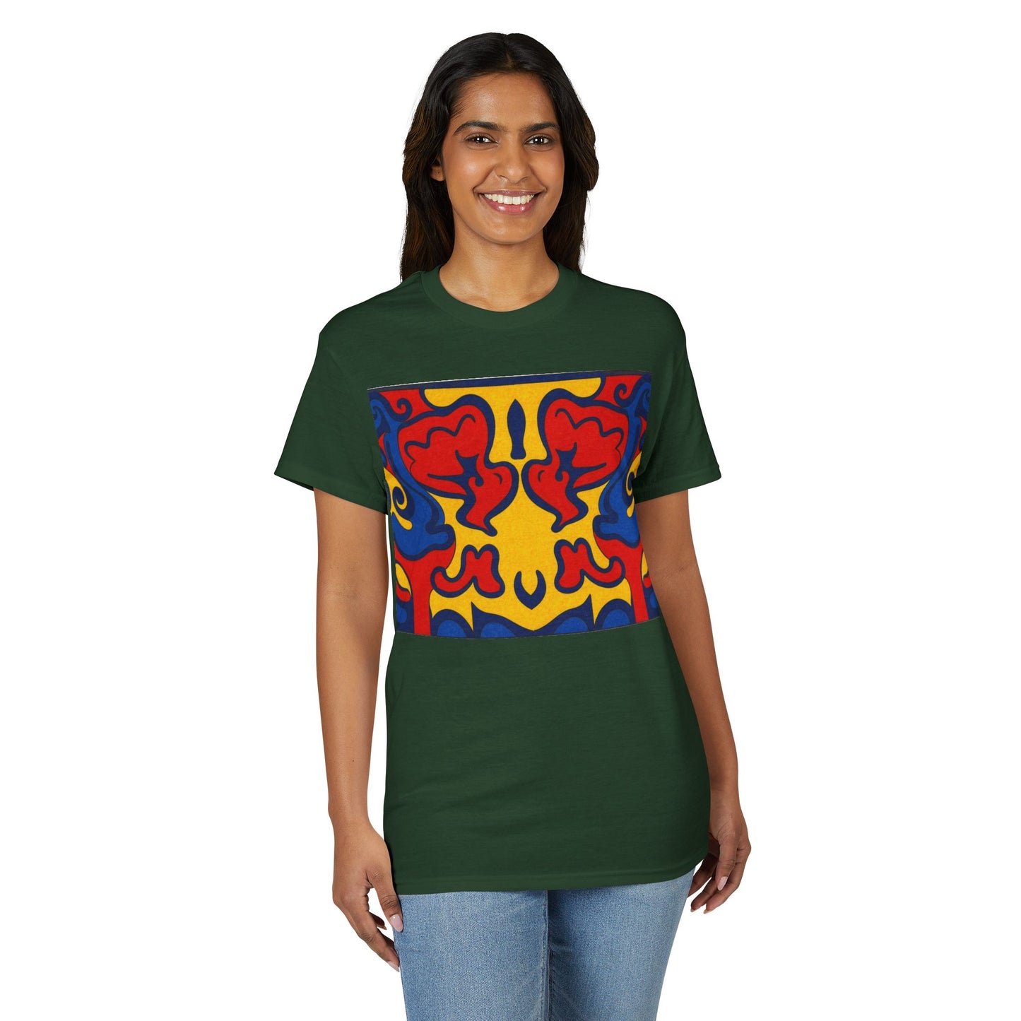 "Lighter Lines, Deeper Color." Pattern Rorschach Dragon T-Shirt