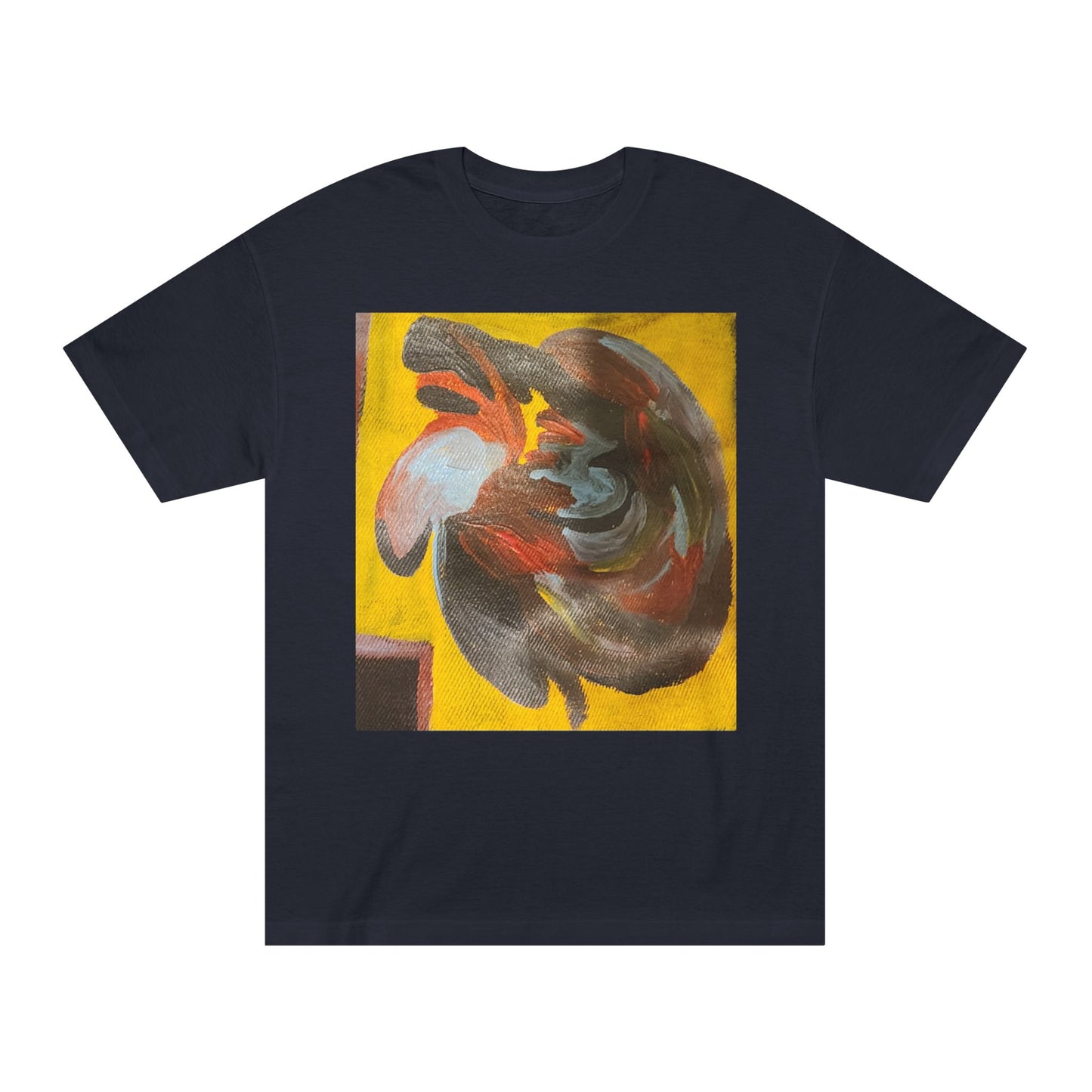 Abstract Swirl Heart Art T-Shirt — Bold Yellow Painterly Graphic Tee
