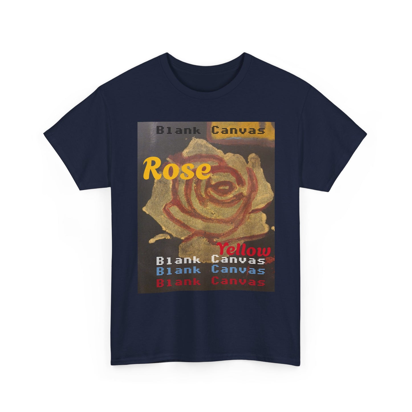 Rose Yellow Graphic Tee — Blank Canvas 'Rose' Design