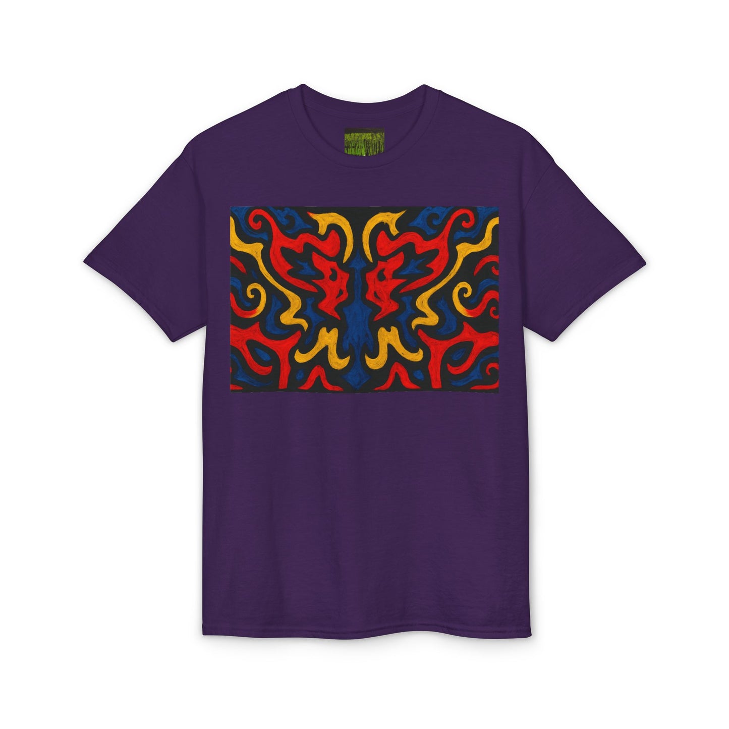 Abstract Flame Pattern Rorschach Dragon T-Shirt