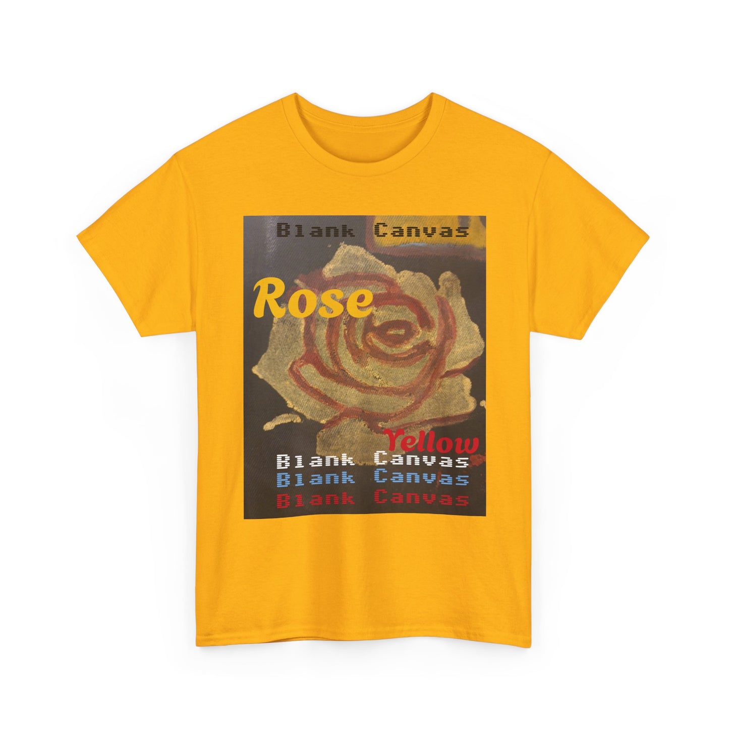 Rose Yellow Graphic Tee — Blank Canvas 'Rose' Design