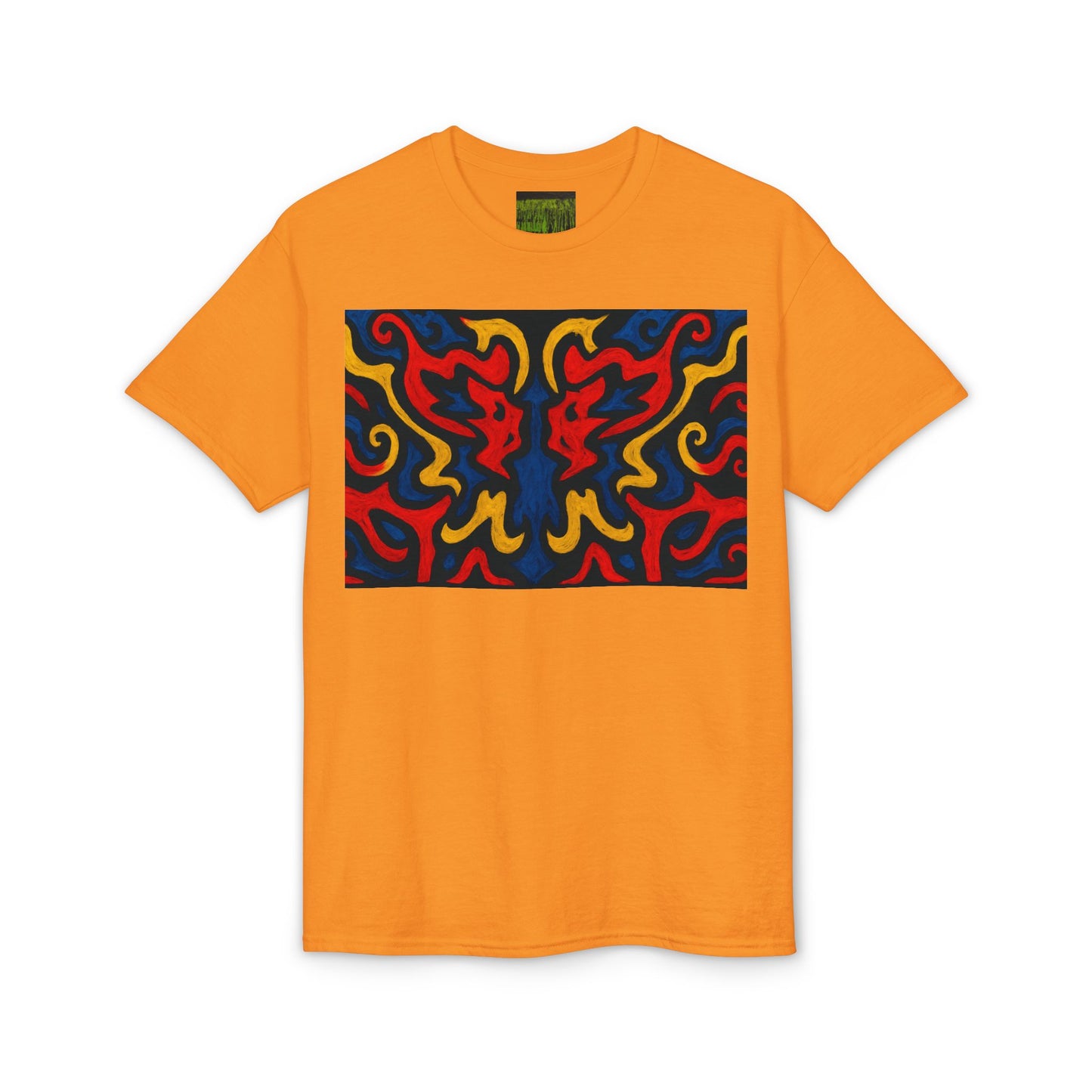 Abstract Flame Pattern Rorschach Dragon T-Shirt