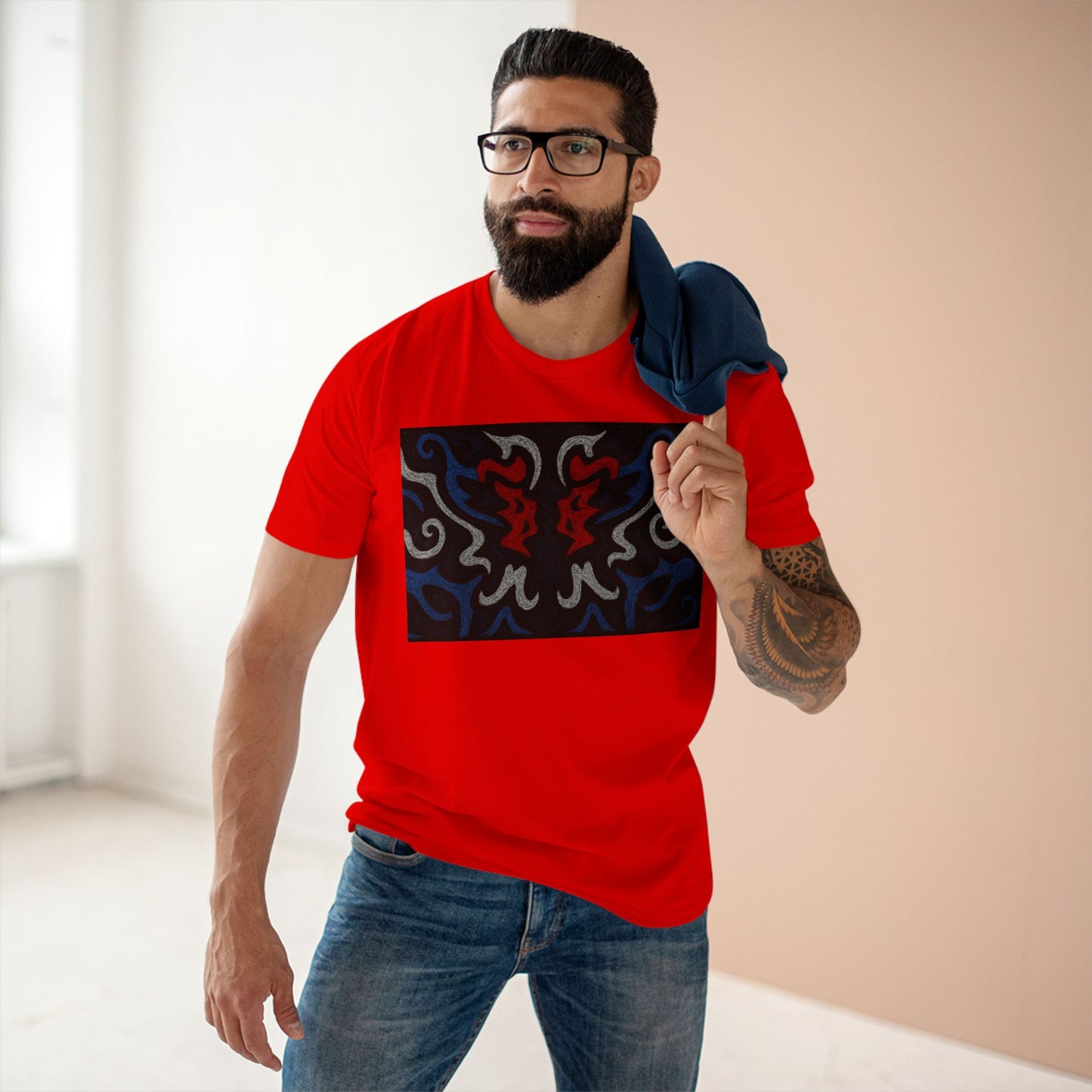 Red, White, Black, & Blue Rorschach DragonT-Shirt