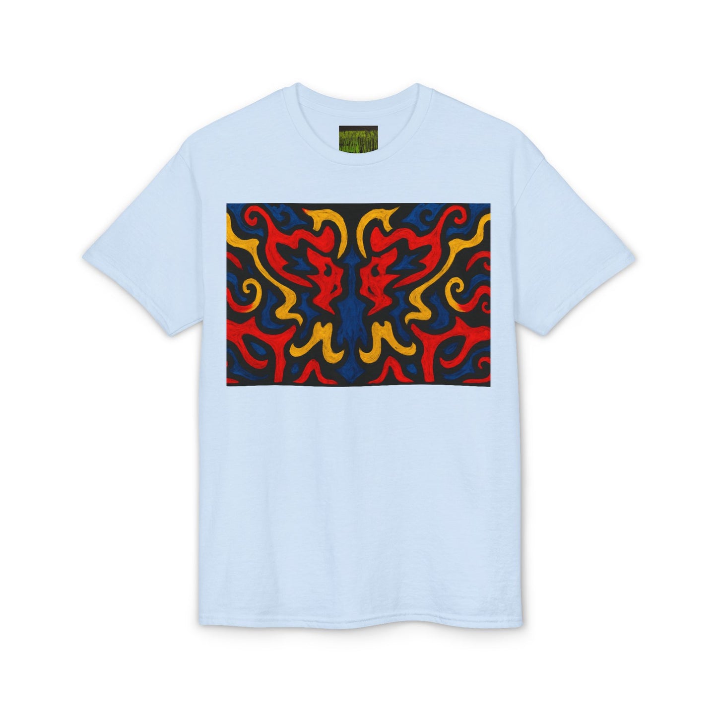 Abstract Flame Pattern Rorschach Dragon T-Shirt
