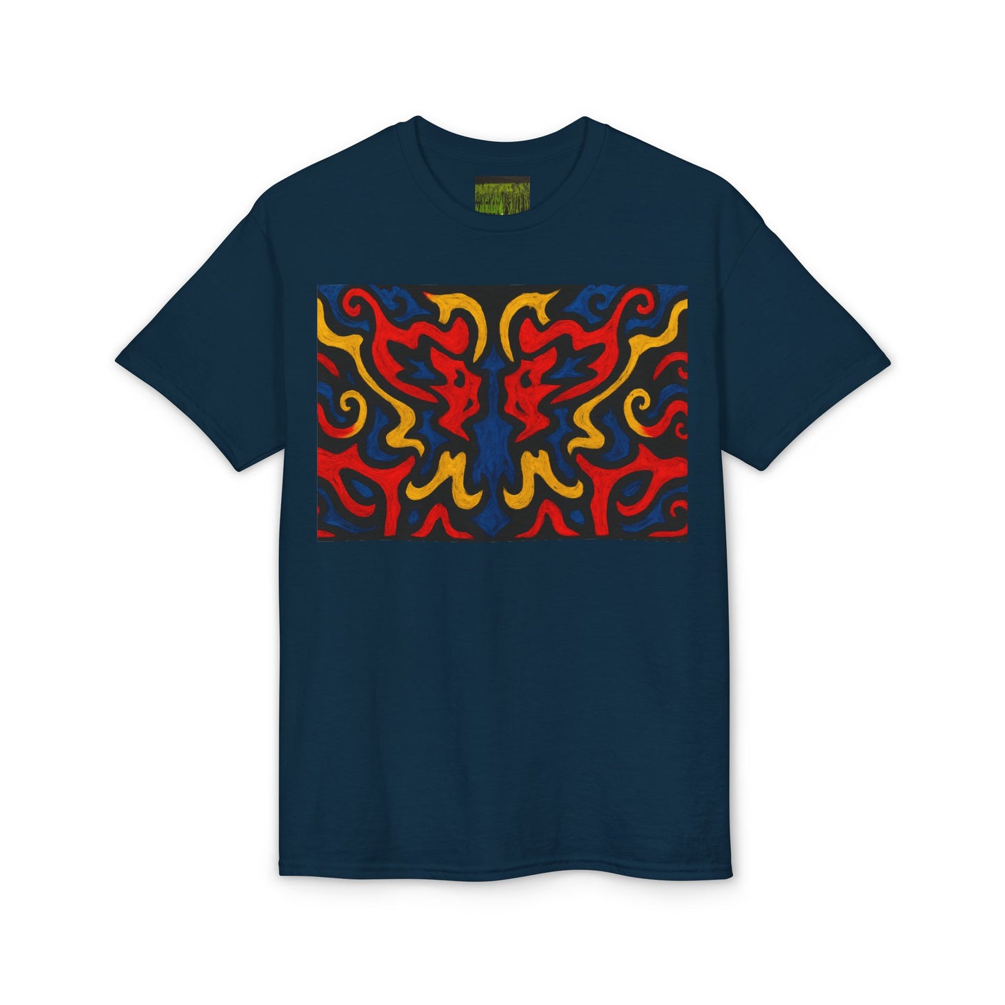 Abstract Flame Pattern Rorschach Dragon T-Shirt