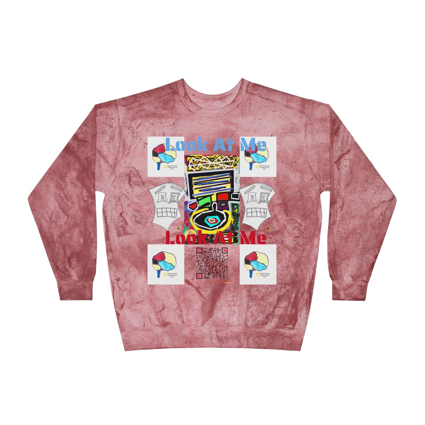 Unisex Lé Face Color Blast Crewneck Sweatshirt