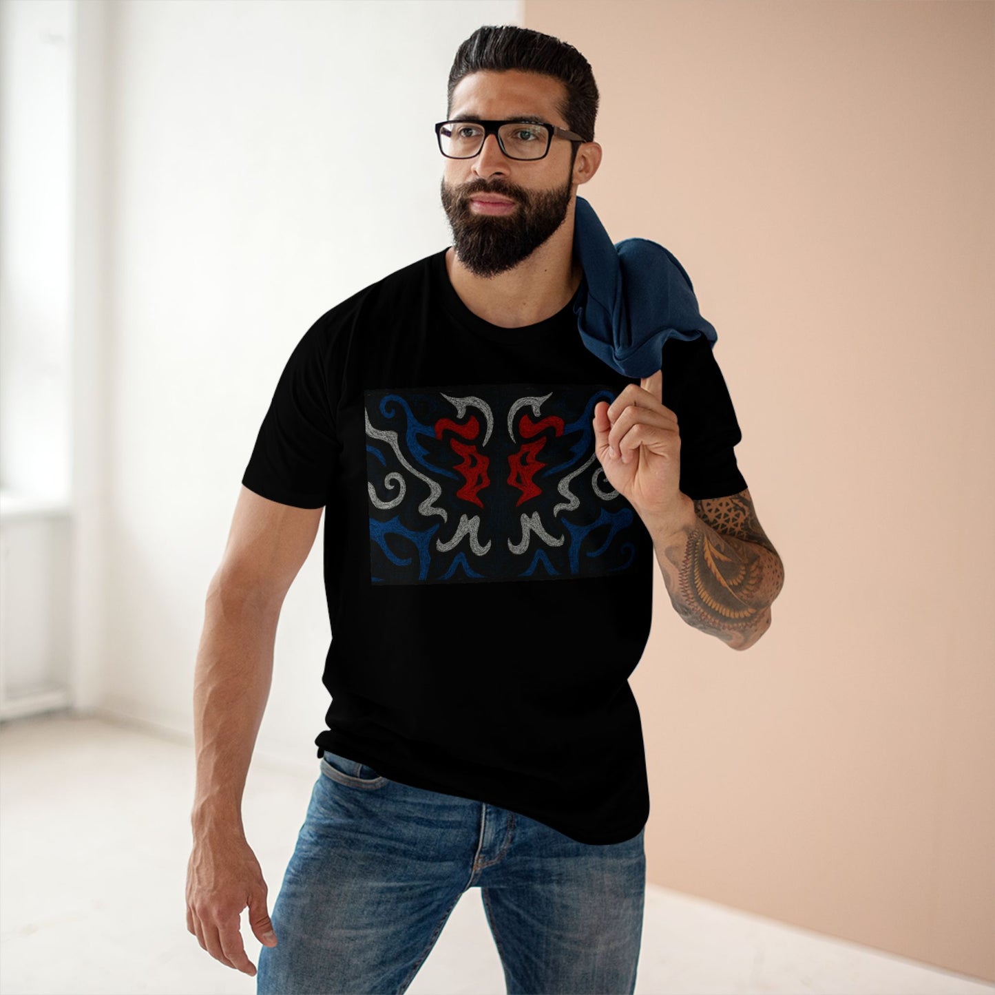 Red, White, Black, & Blue Rorschach DragonT-Shirt