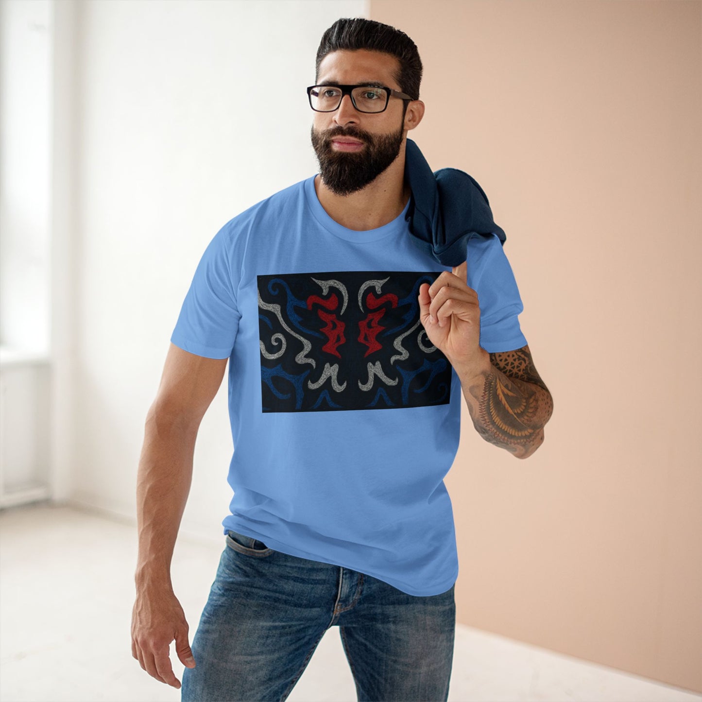 Red, White, Black, & Blue Rorschach DragonT-Shirt