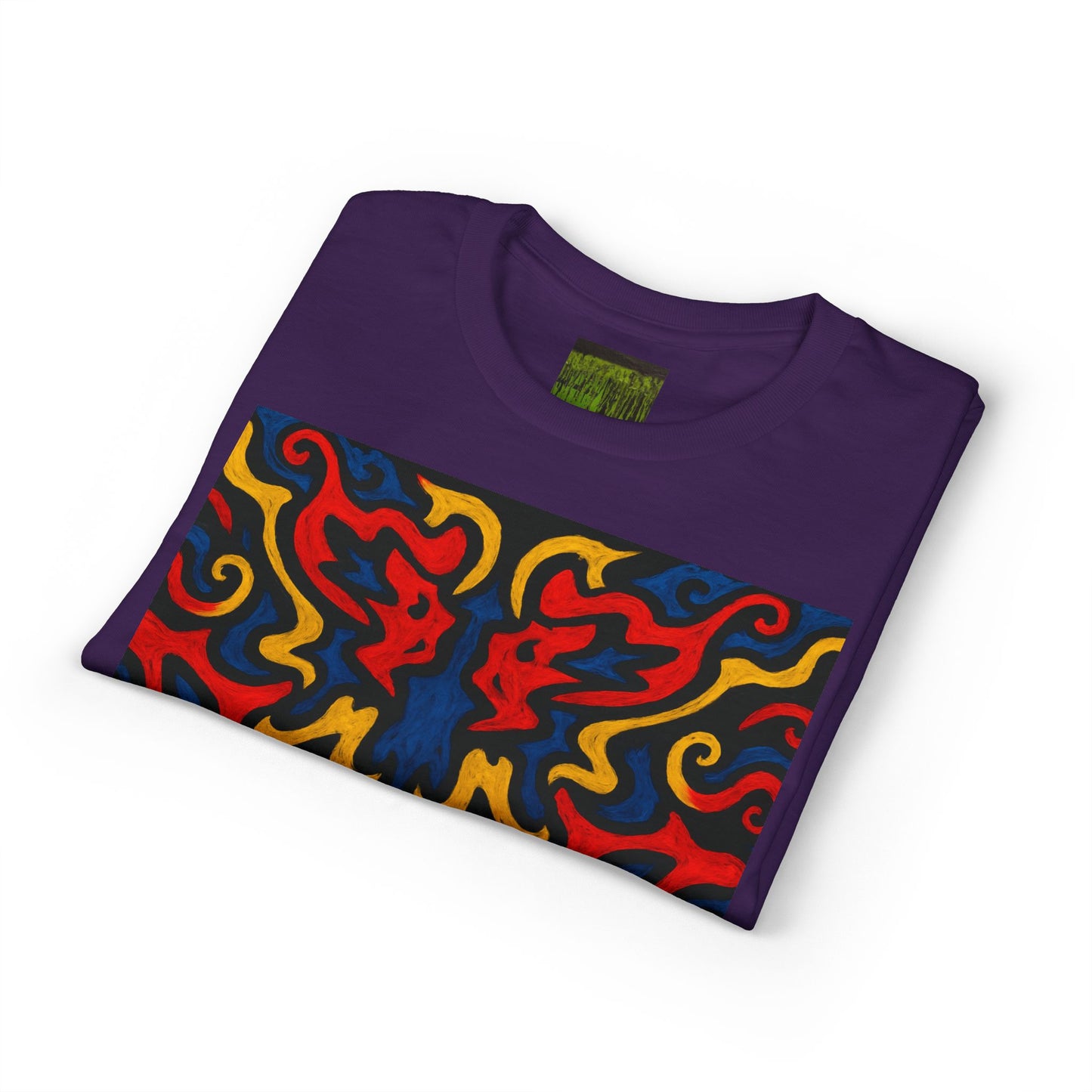 Abstract Flame Pattern Rorschach Dragon T-Shirt