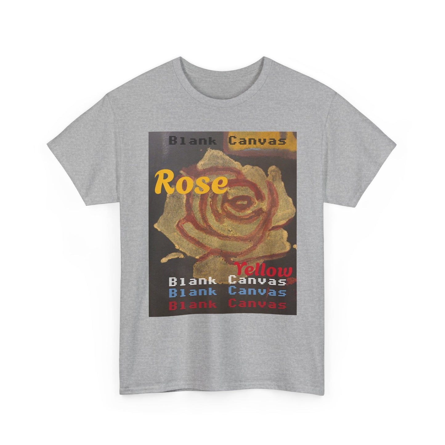 Rose Yellow Graphic Tee — Blank Canvas 'Rose' Design