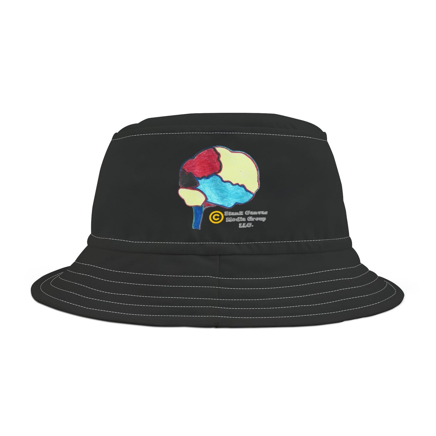 Bucket Hat "Thinking Cap." (Super Branding Brain Black)