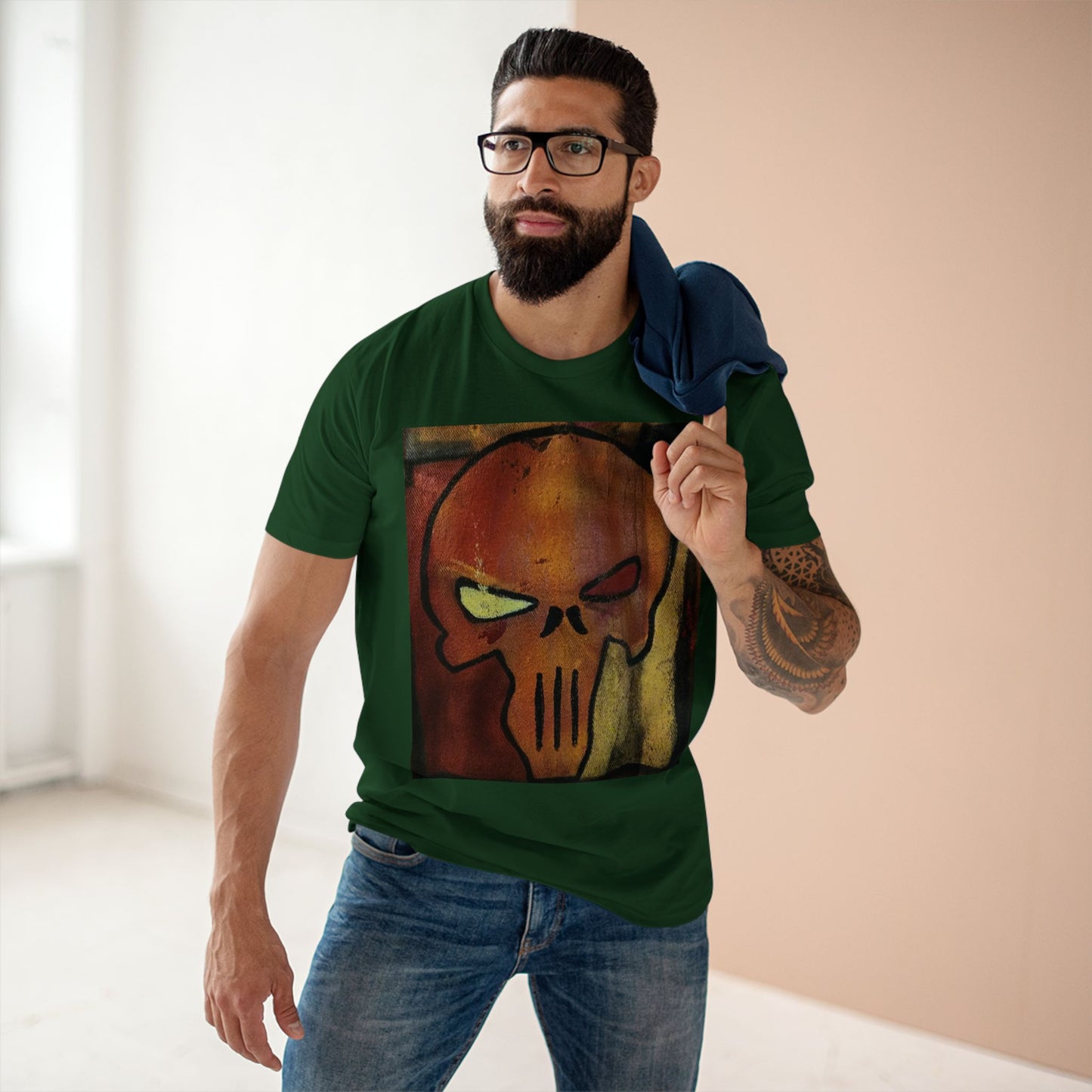 Rose Skull Street Art Graphic Tee — Grunge Graffiti Skull T-Shirt