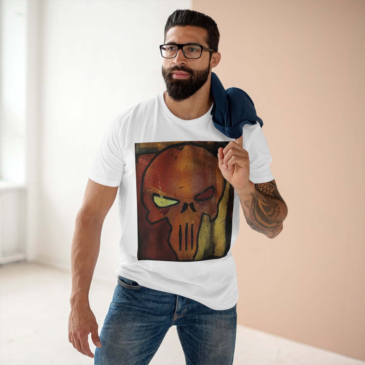Rose Skull Street Art Graphic Tee — Grunge Graffiti Skull T-Shirt