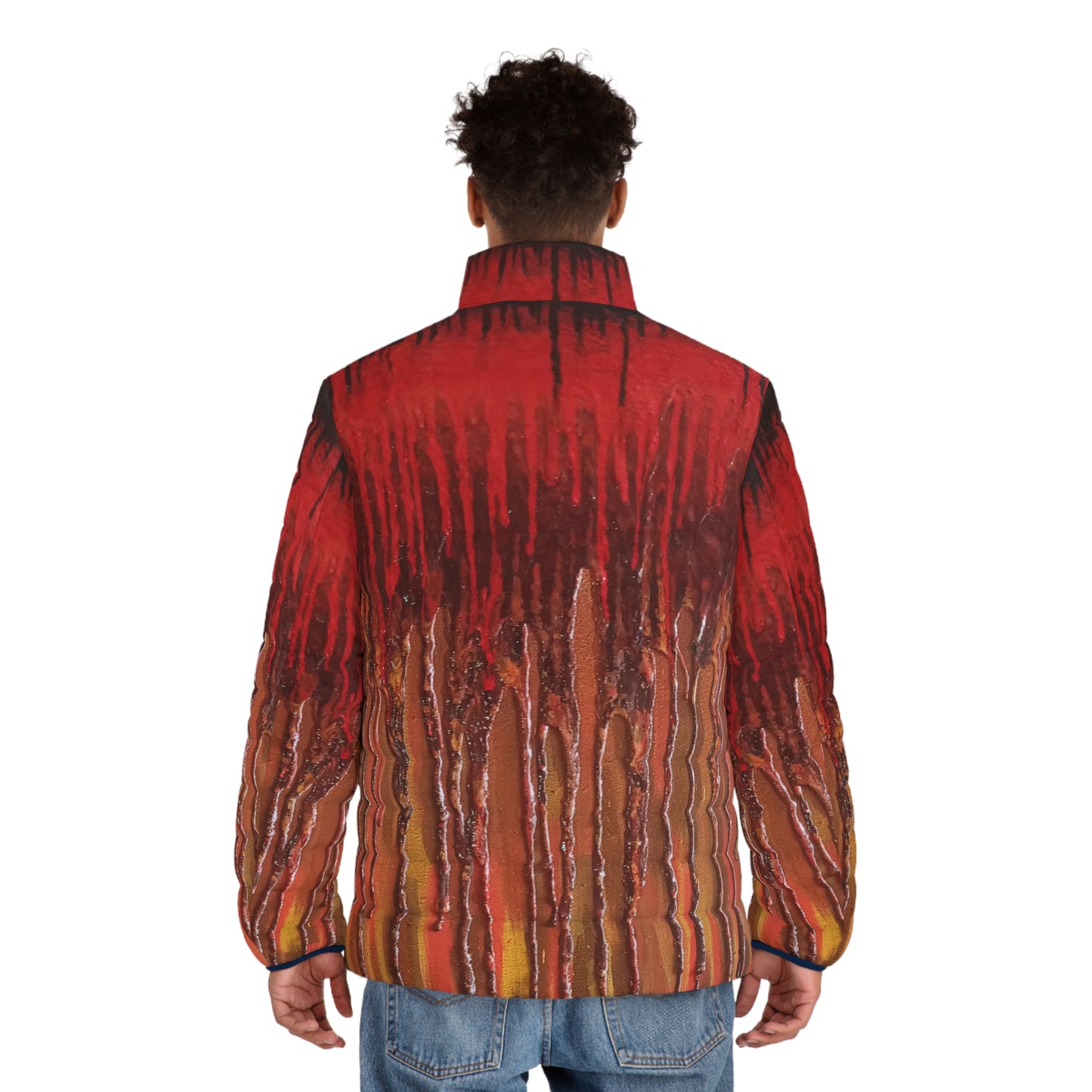 Abstract Reigns Magma: Puffer Jacket (Unisex)