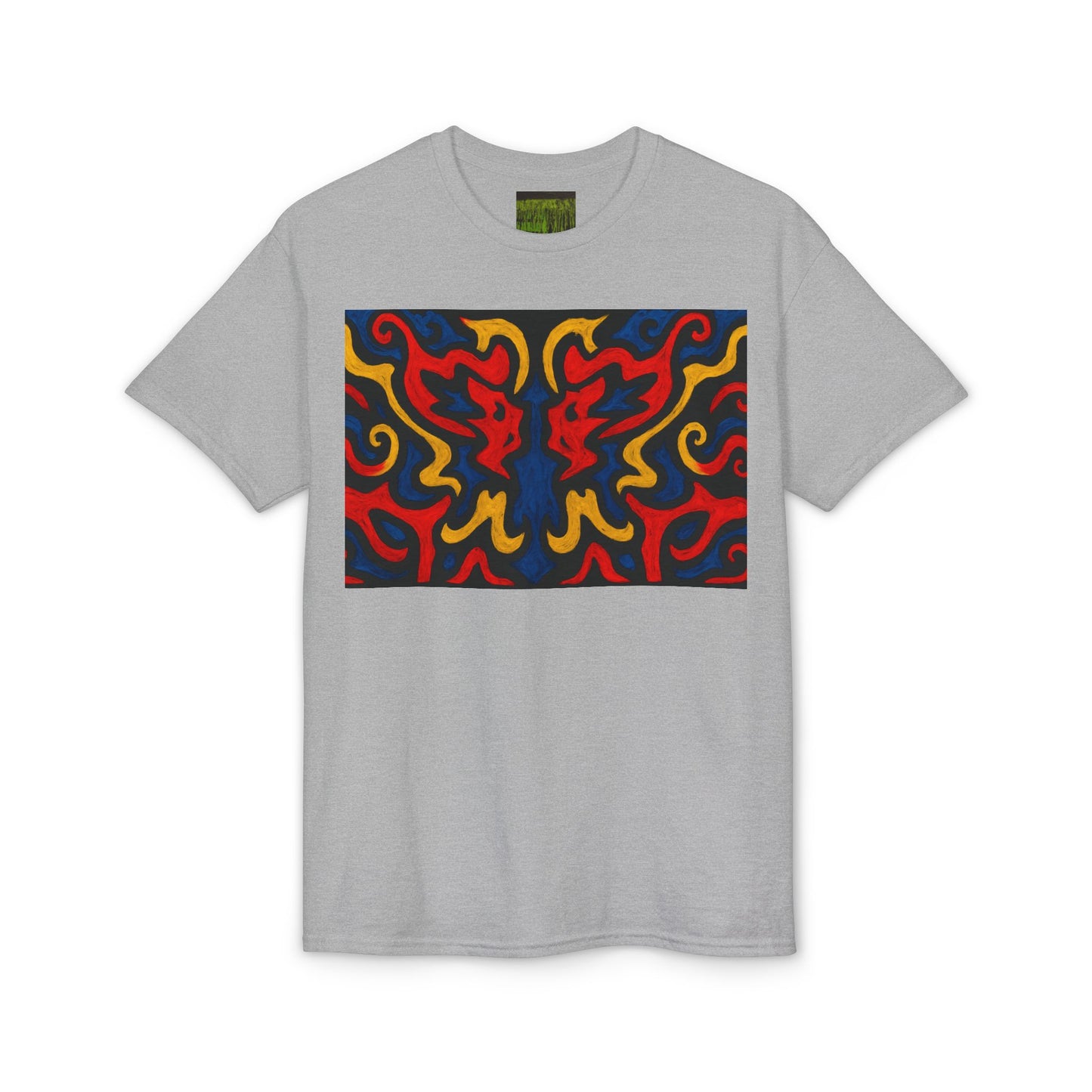 Abstract Flame Pattern Rorschach Dragon T-Shirt