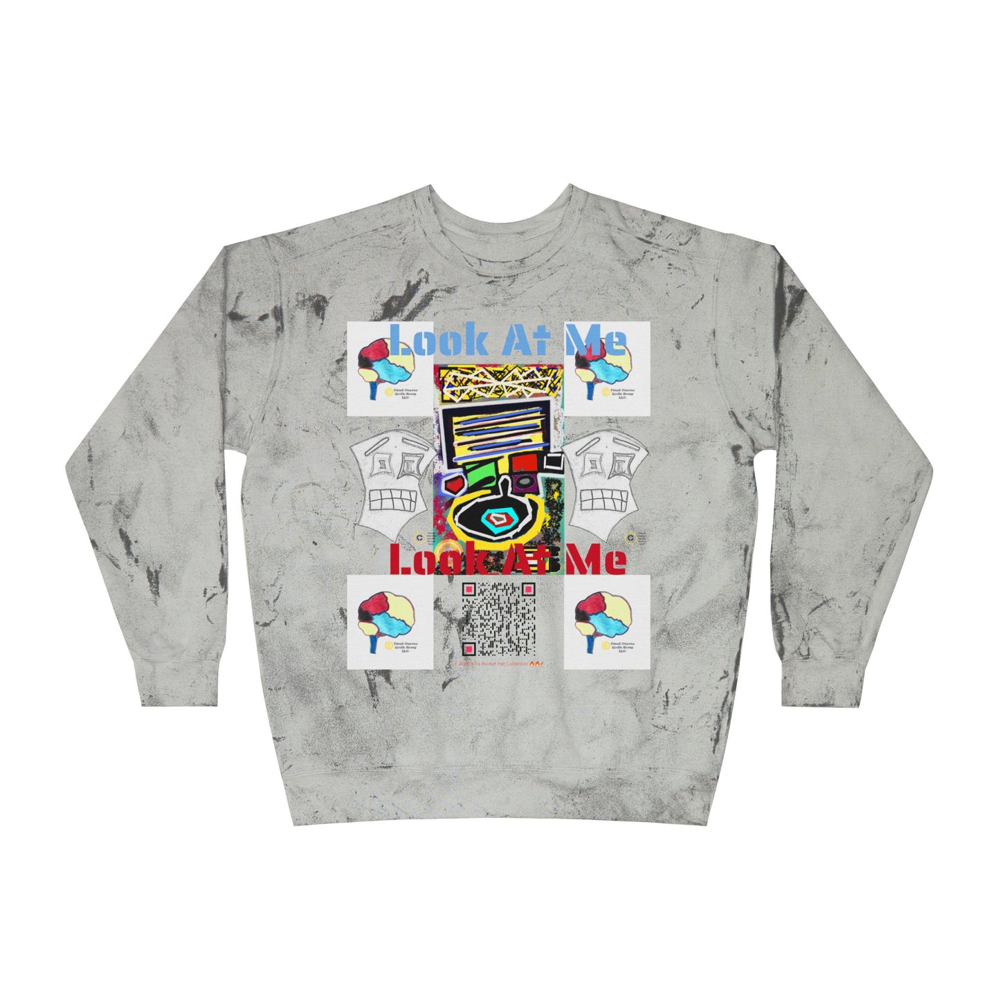 Unisex Lé Face Color Blast Crewneck Sweatshirt