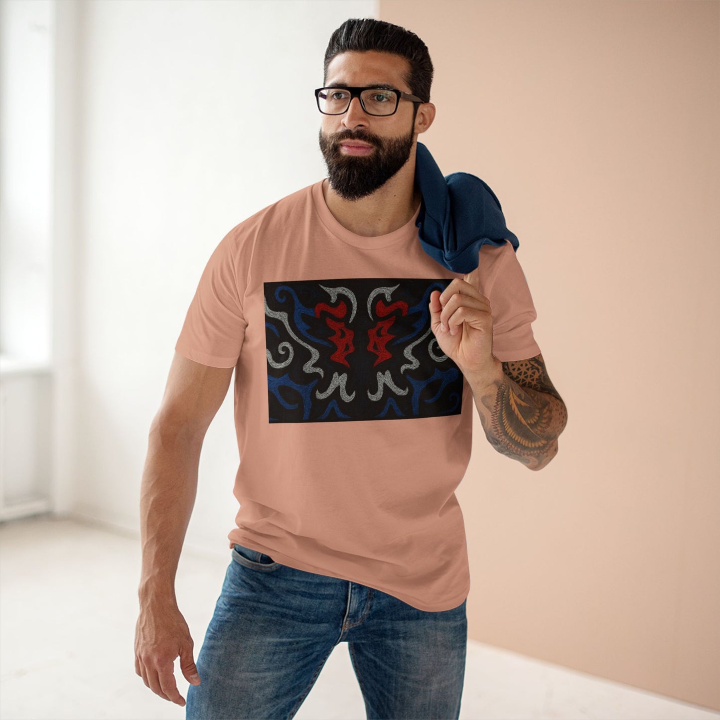 Red, White, Black, & Blue Rorschach DragonT-Shirt