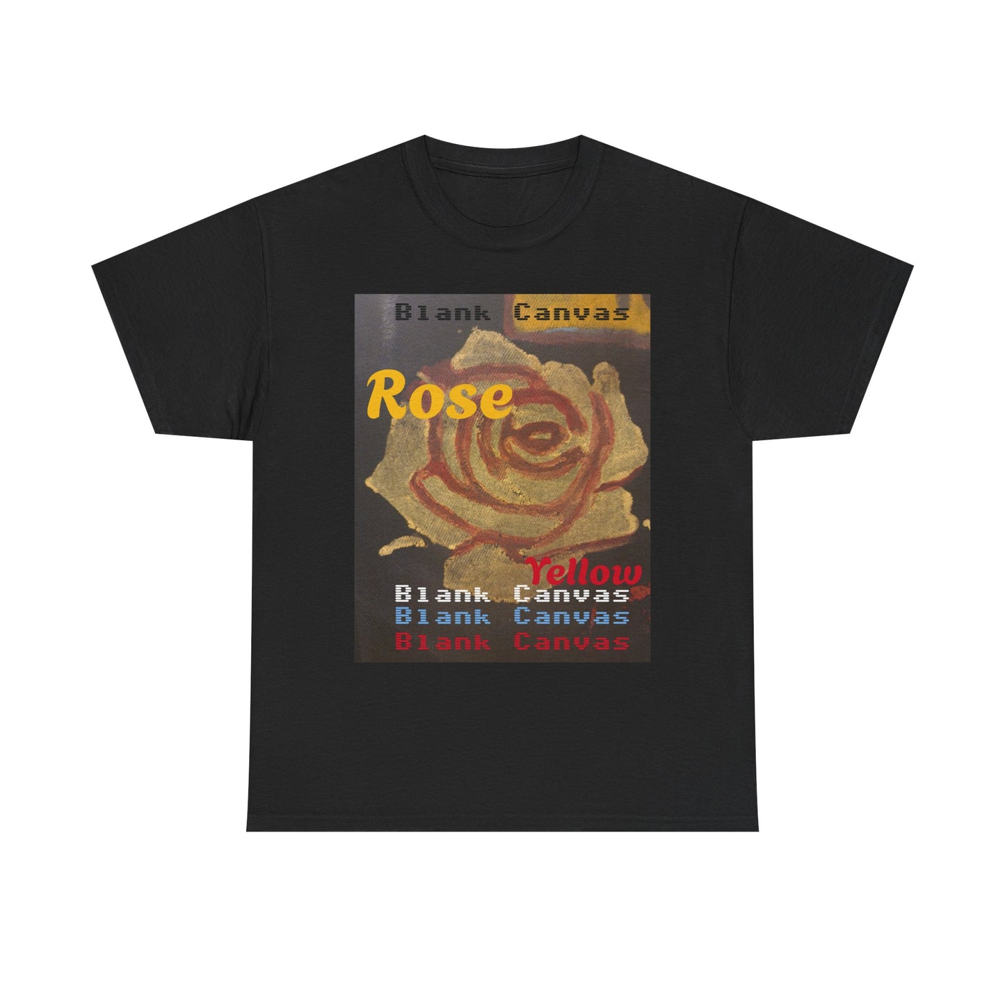 Rose Yellow Graphic Tee — Blank Canvas 'Rose' Design