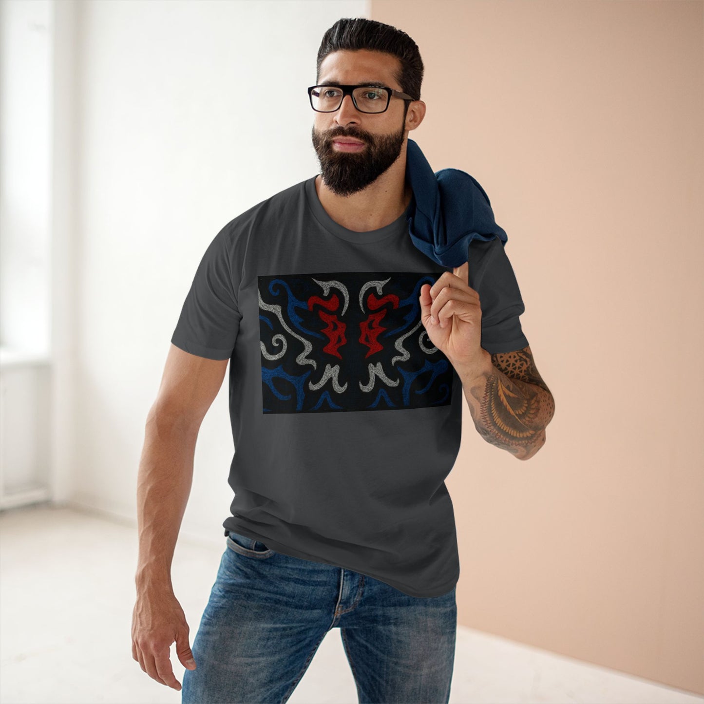 Red, White, Black, & Blue Rorschach DragonT-Shirt