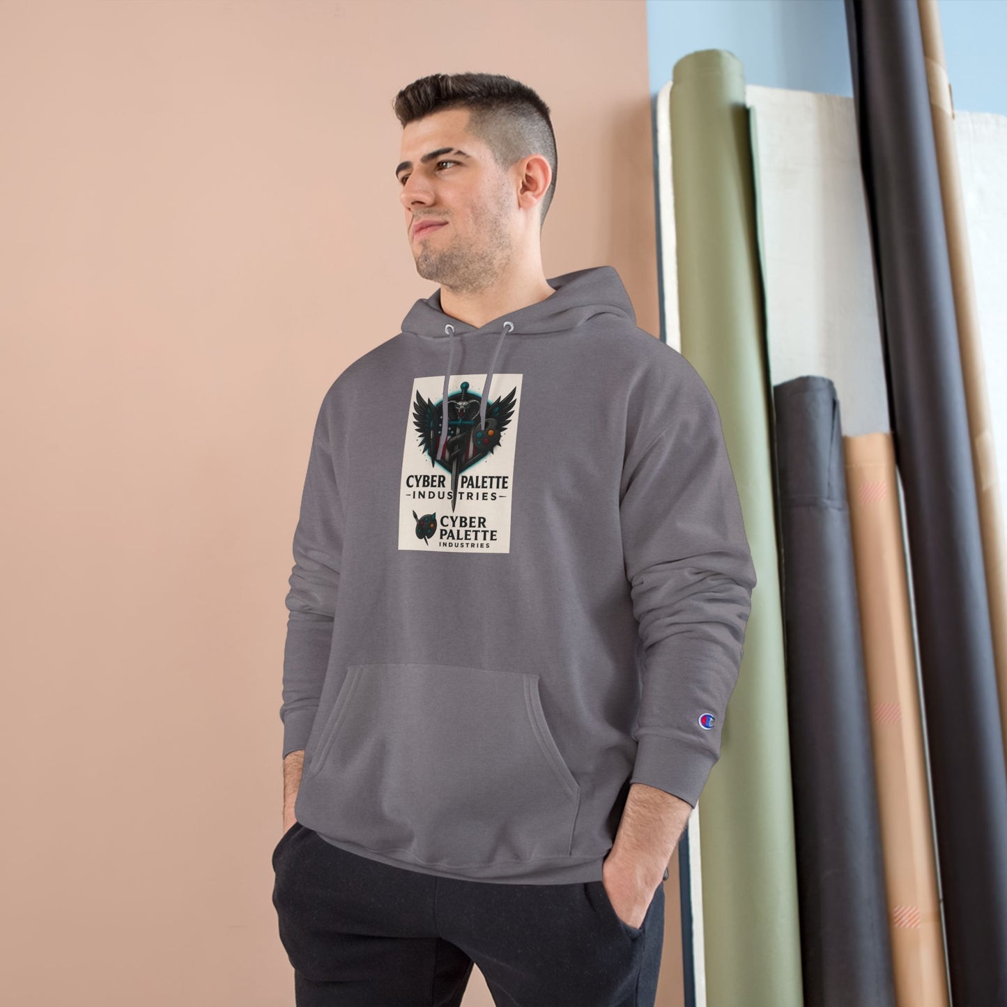 Cyber Palette Hoodie - Urban Streetwear, Designer Sweatshirt, Graphic Apparel, Gifts for Artists, Cozy Casual Fashion
