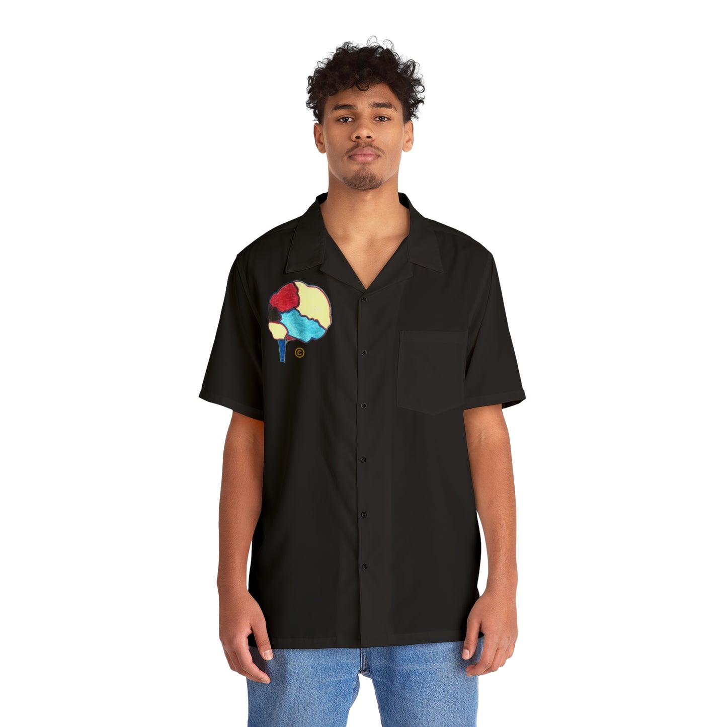 Super Branding Brain Men's Hawaiian Shirt (AOP)