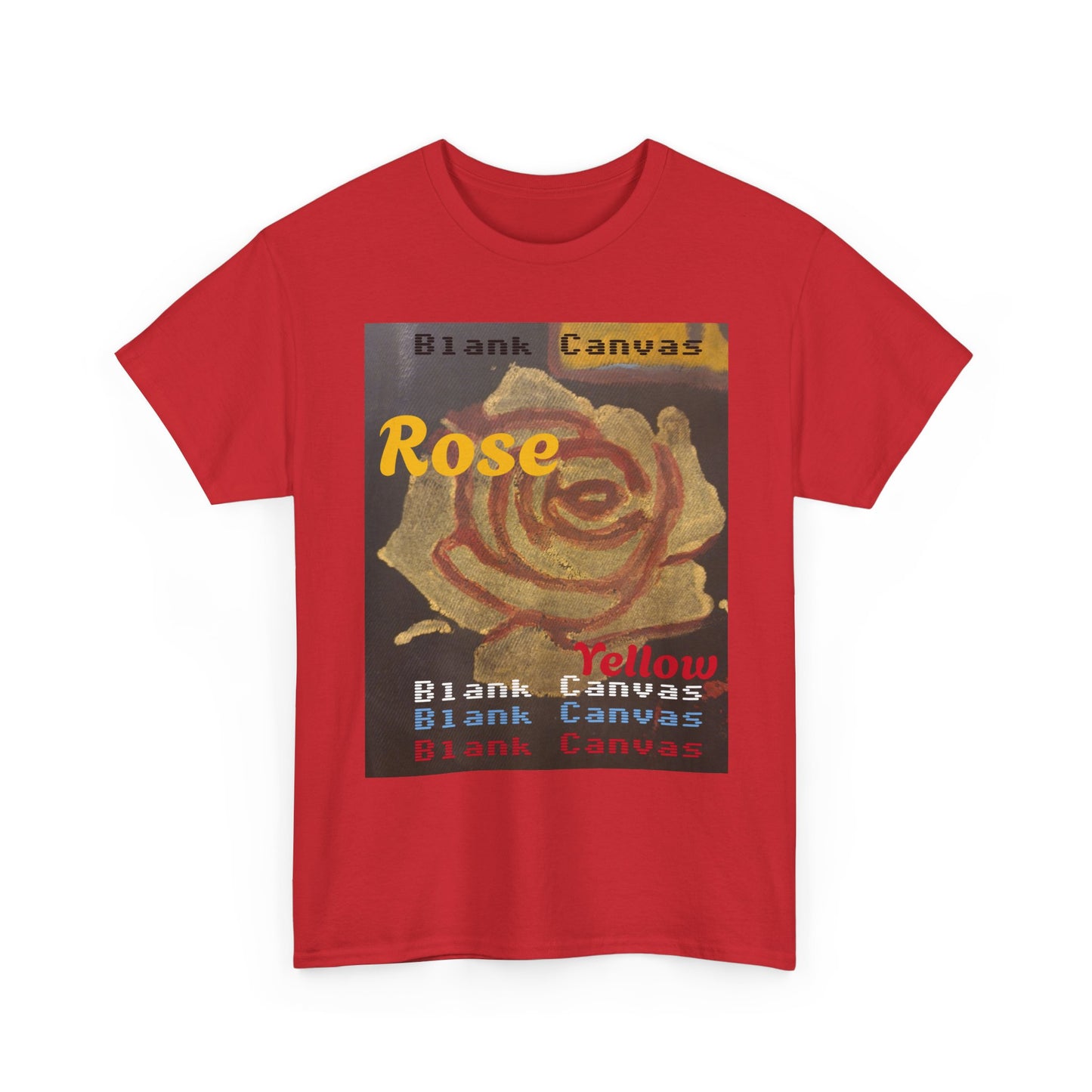 Rose Yellow Graphic Tee — Blank Canvas 'Rose' Design