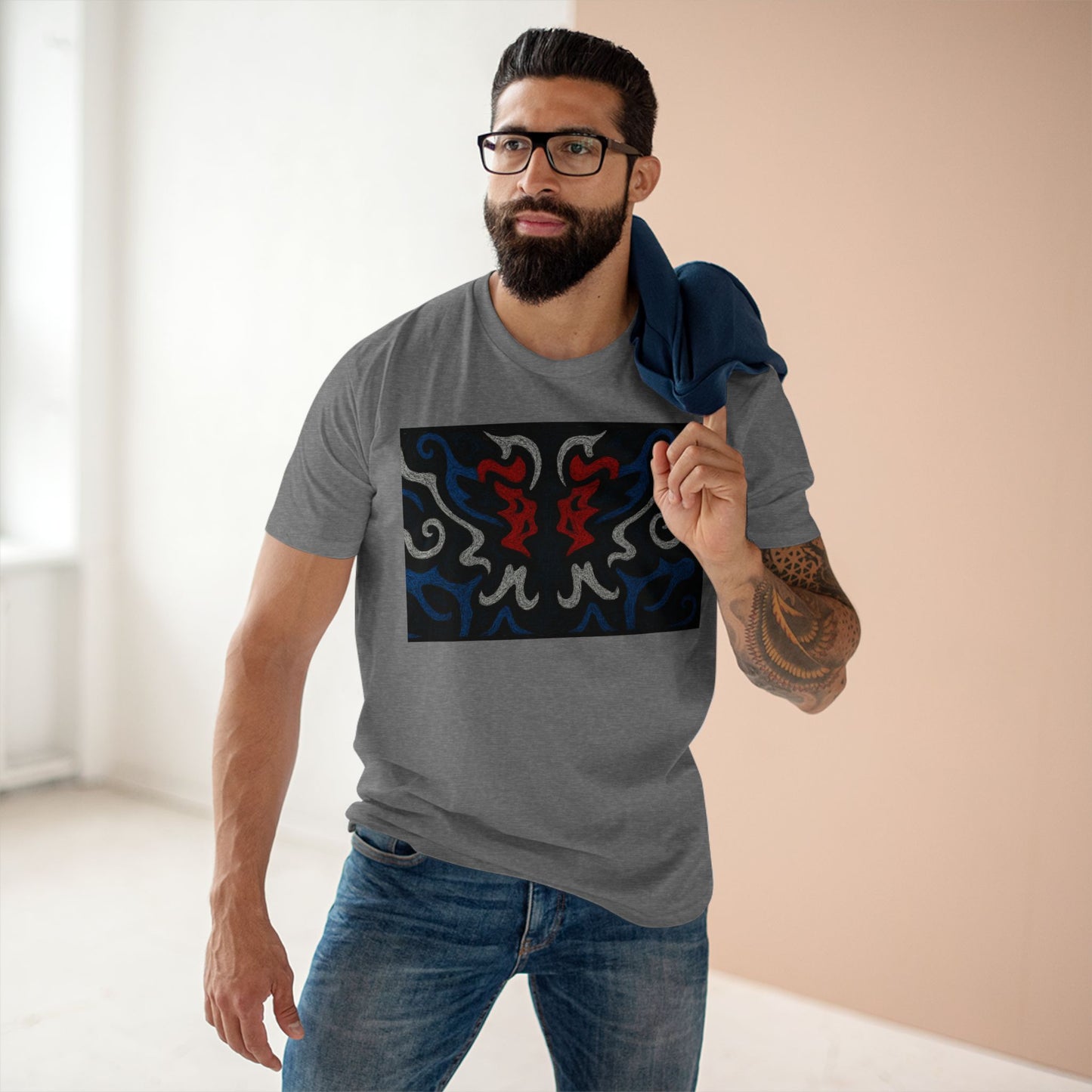 Red, White, Black, & Blue Rorschach DragonT-Shirt