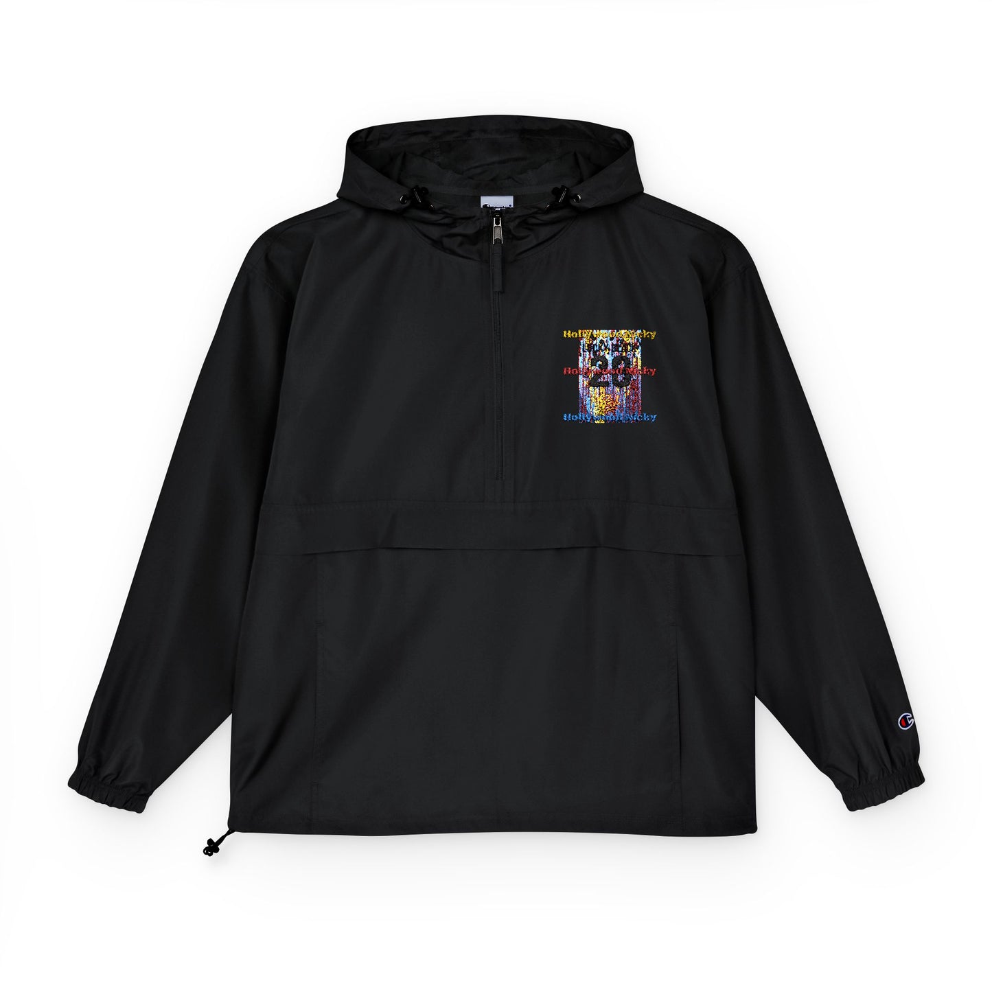 Abstract "Hollywood Nicky." Unisex Packable Anorak Jacket with Colorful Design - Stylish Rain Gear for Outdoor Adventures, Travel, and Everyday Wear
