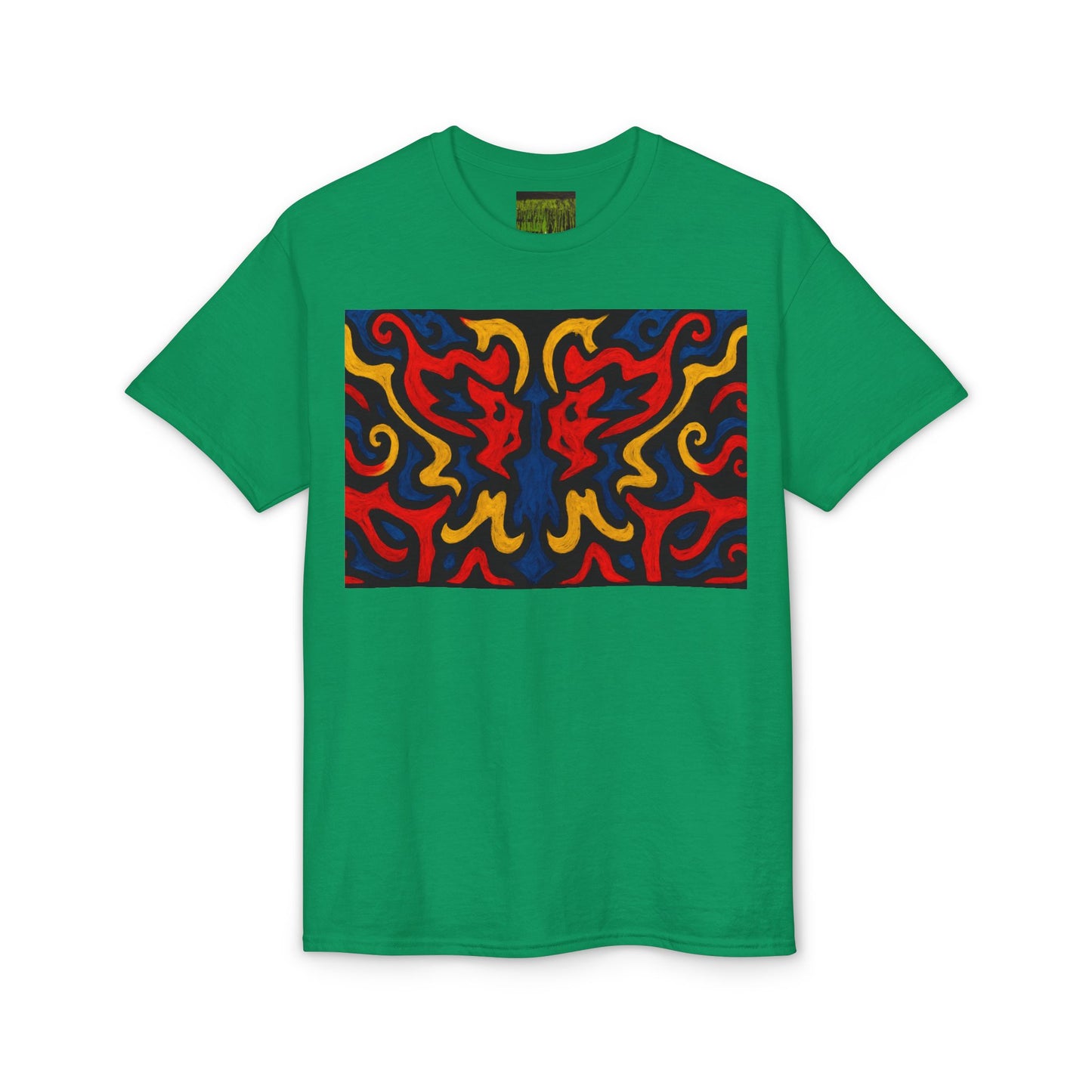 Abstract Flame Pattern Rorschach Dragon T-Shirt