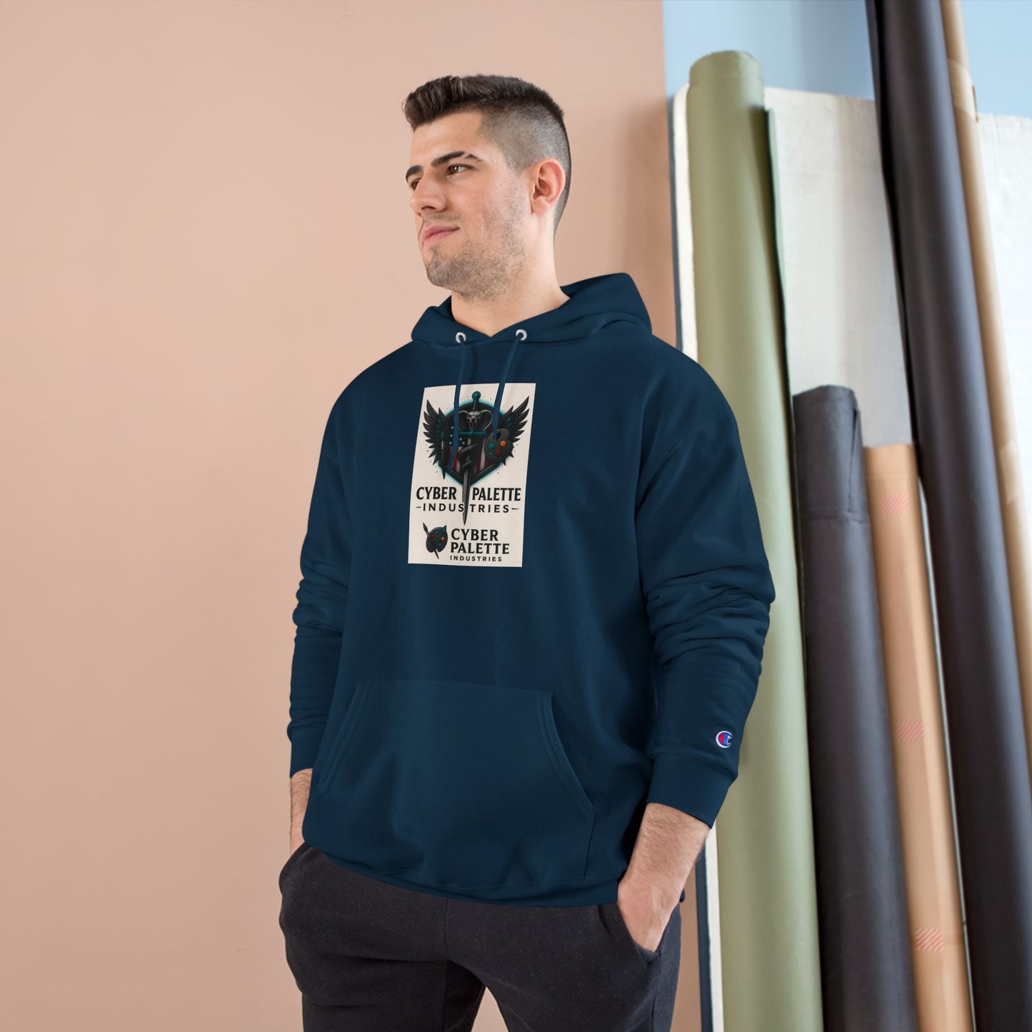 Cyber Palette Hoodie - Urban Streetwear, Designer Sweatshirt, Graphic Apparel, Gifts for Artists, Cozy Casual Fashion