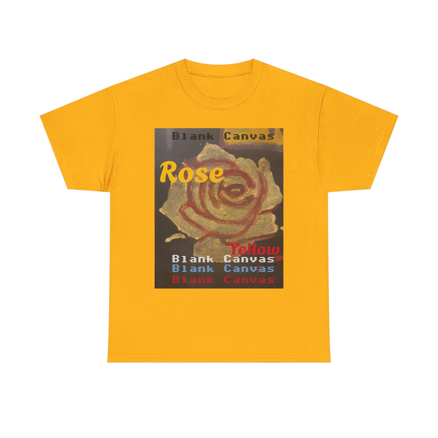 Rose Yellow Graphic Tee — Blank Canvas 'Rose' Design