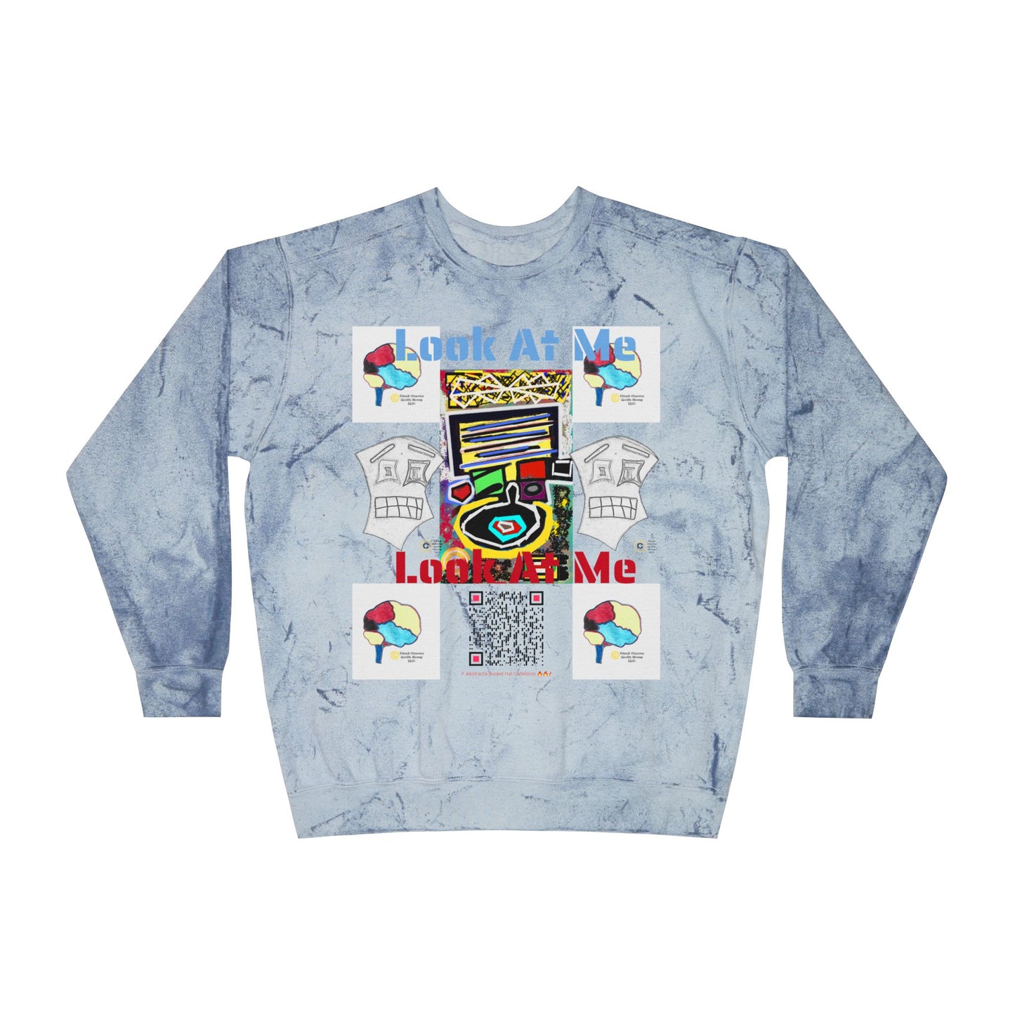 Unisex Lé Face Color Blast Crewneck Sweatshirt