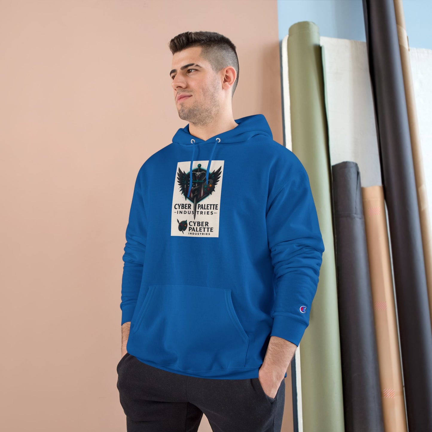 Cyber Palette Hoodie - Urban Streetwear, Designer Sweatshirt, Graphic Apparel, Gifts for Artists, Cozy Casual Fashion