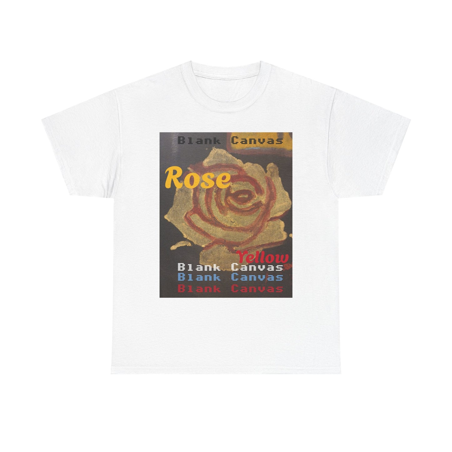 Rose Yellow Graphic Tee — Blank Canvas 'Rose' Design