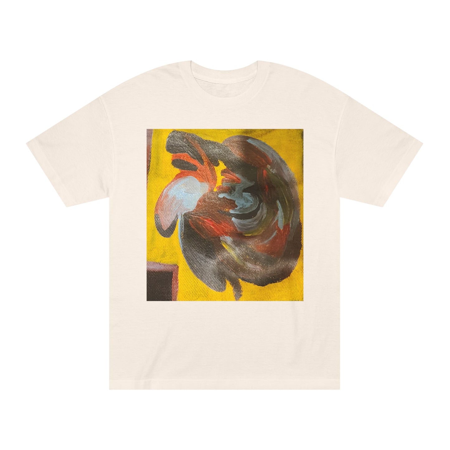 Abstract Swirl Heart Art T-Shirt — Bold Yellow Painterly Graphic Tee