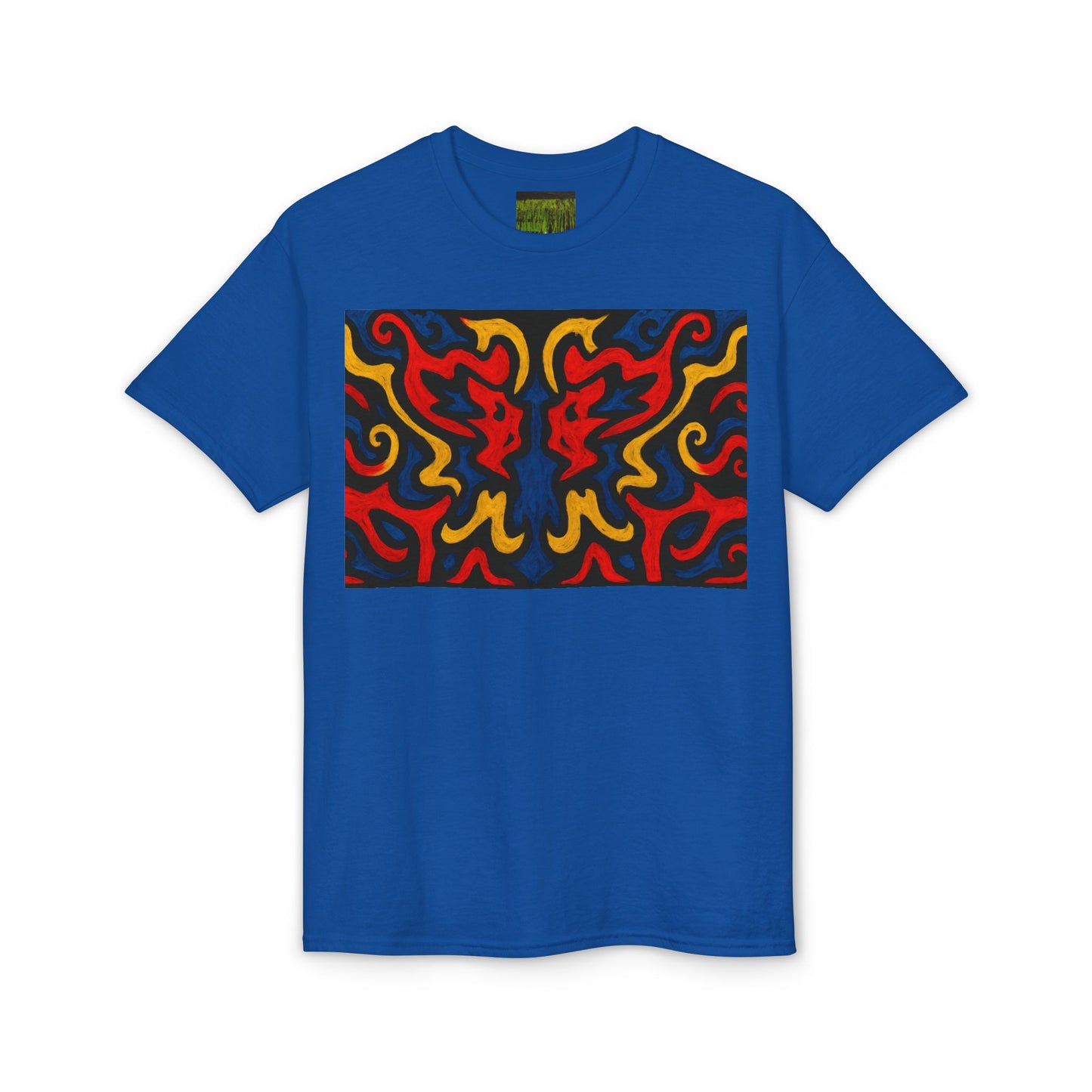 Abstract Flame Pattern Rorschach Dragon T-Shirt